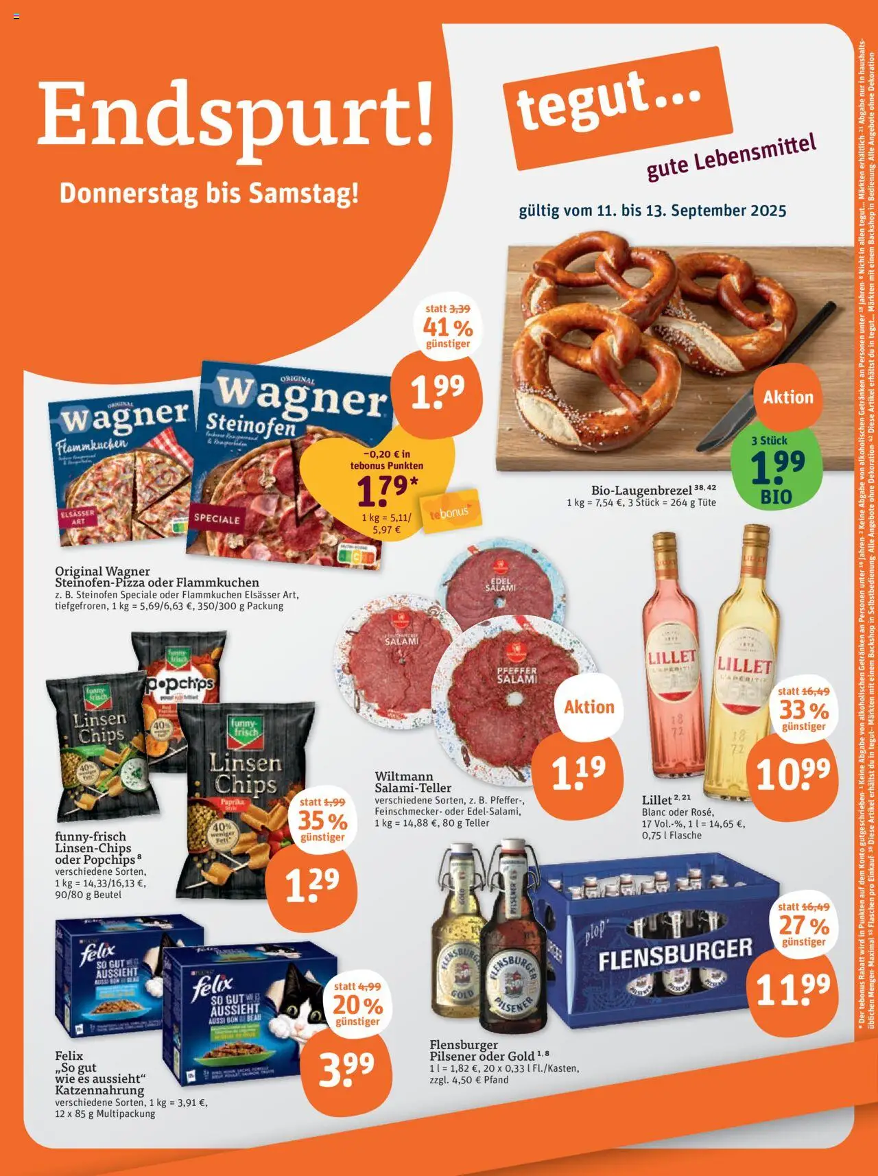 Tegut Prospekt – gültig ab 08.09.2025 | Seite: 1 | Produkte: Lillet, Pfeffer, Salami, Chips