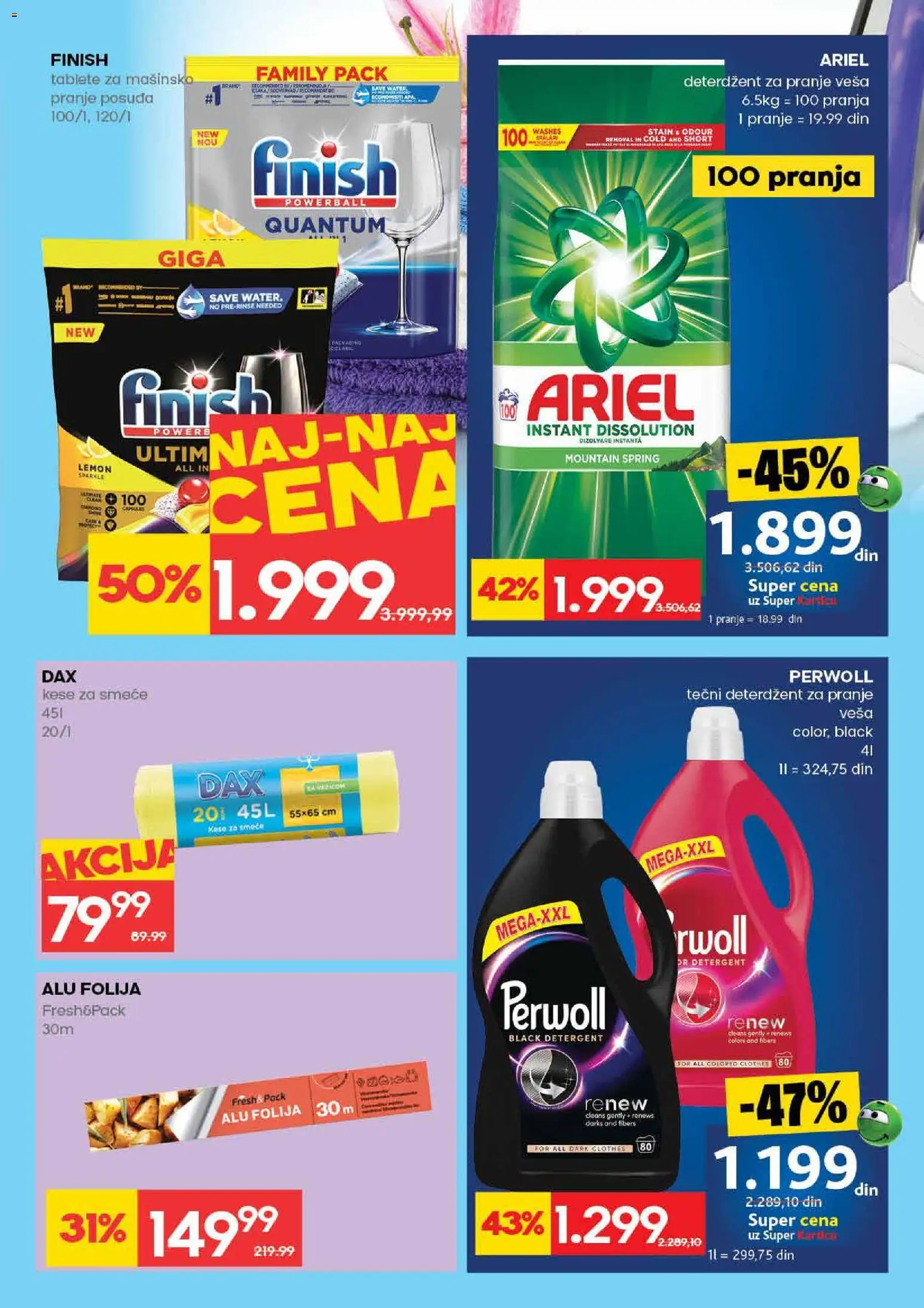 Roda katalog - važi od 09.04.2026 | Strana: 31 | Proizvode: Deterdžent, Ariel, Finish, Perwoll