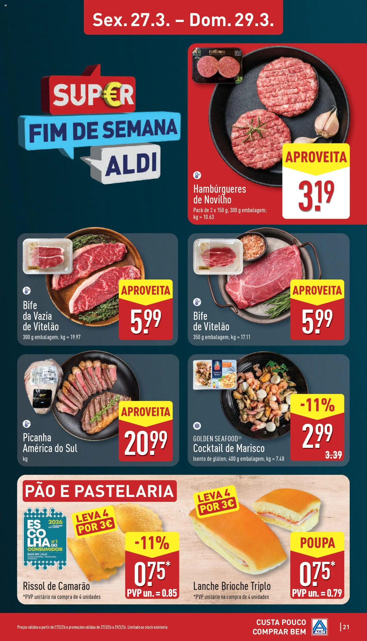 Aldi folheto │ válido de 23.03.2026 | Página: 21 | Produtos: Camarão, Pão