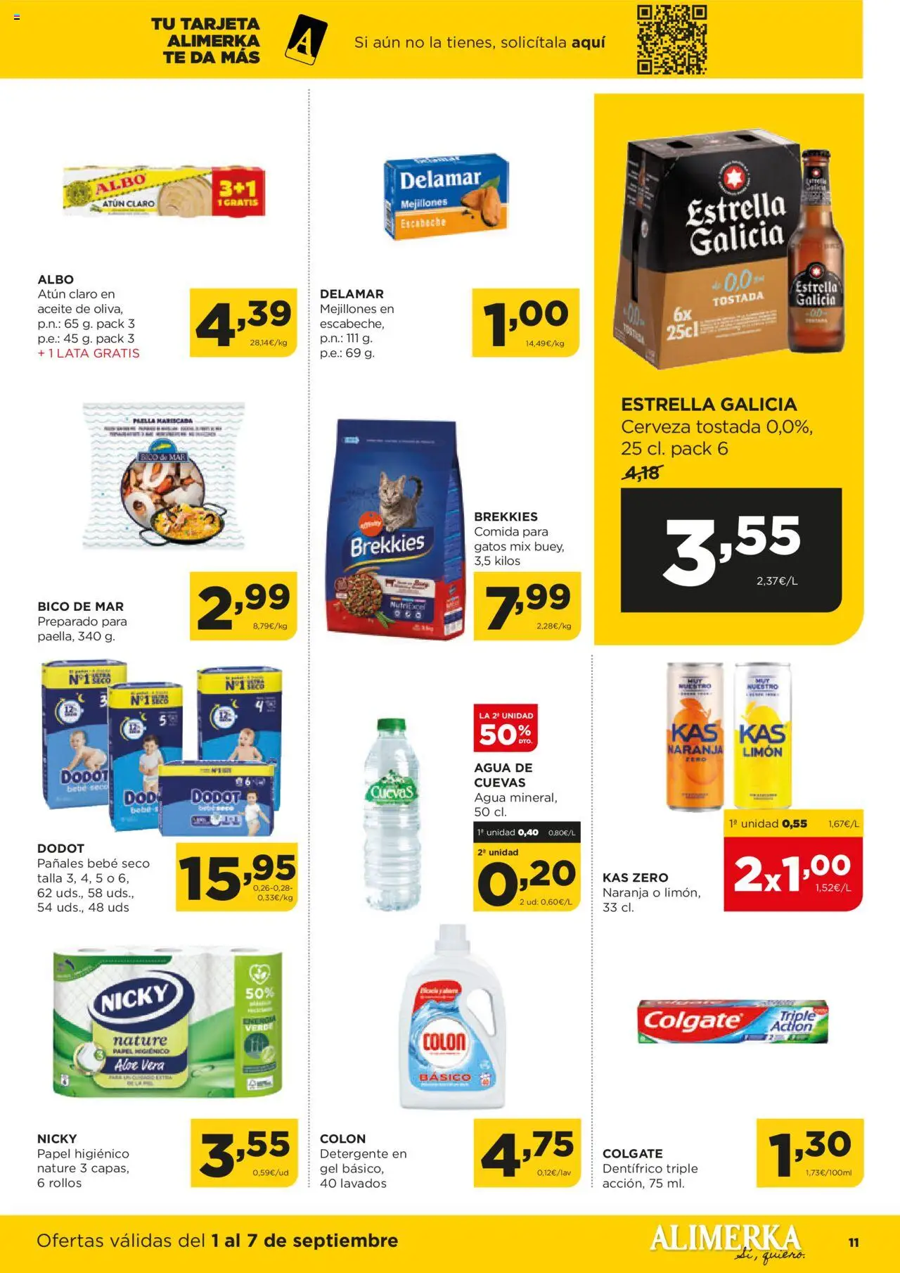 Alimerka folleto Asturias │ válido desde el 01.09.2025 | Página: 11 | Productos: Cerveza, Papel higienico, Té, Atún claro