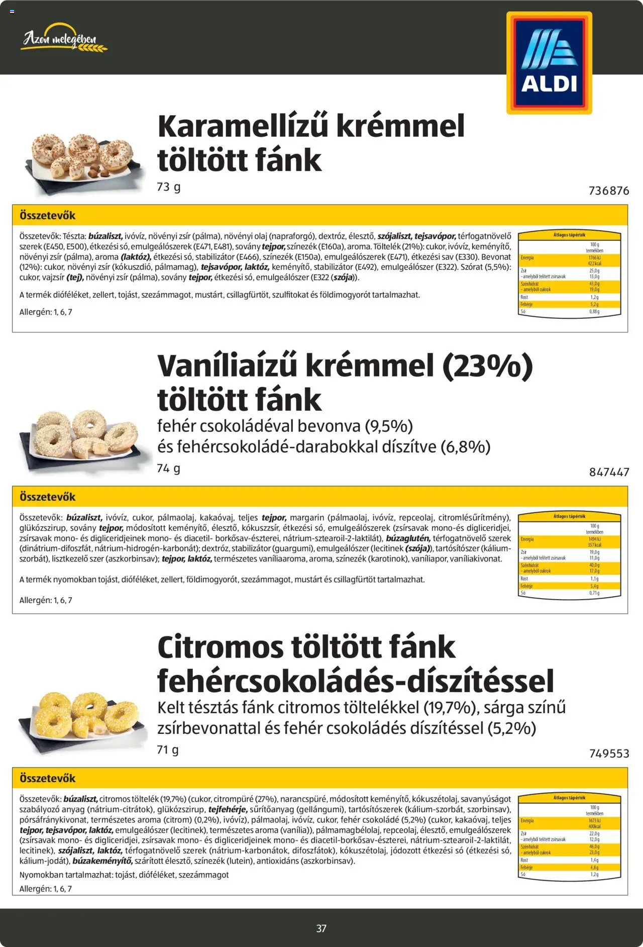 Aldi akciós ujság - amely érvényes a következő dátumtól: 26.08.2024 | Oldal: 37 | Termékek: Párna, Fehérje, Vaj, Só
