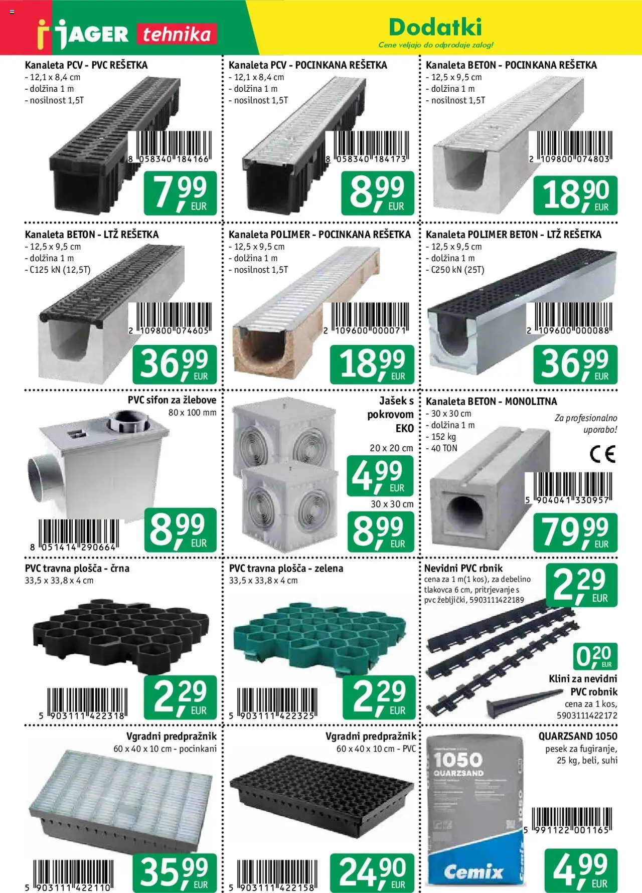 Jager katalog tlakovcev │ velja od 14.04.2025 | Stran: 10 | Izdelki: Predpraznik, Beton, Robnik, Zelena