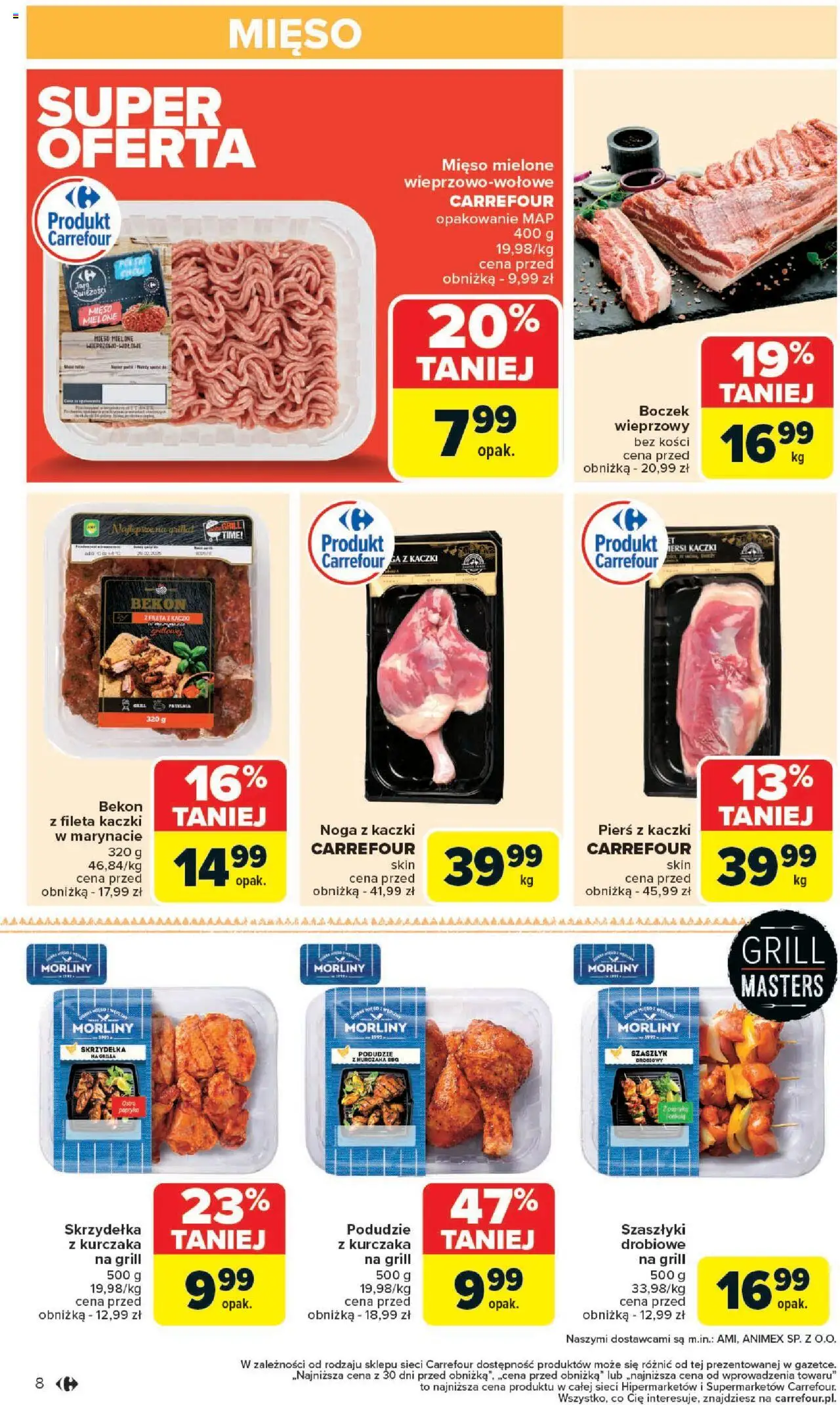 Carrefour Gazetka od 09.06.2025 | Strona: 10 | Produkty: Mięso, Mięso mielone, Pierś z kaczki, Boczek