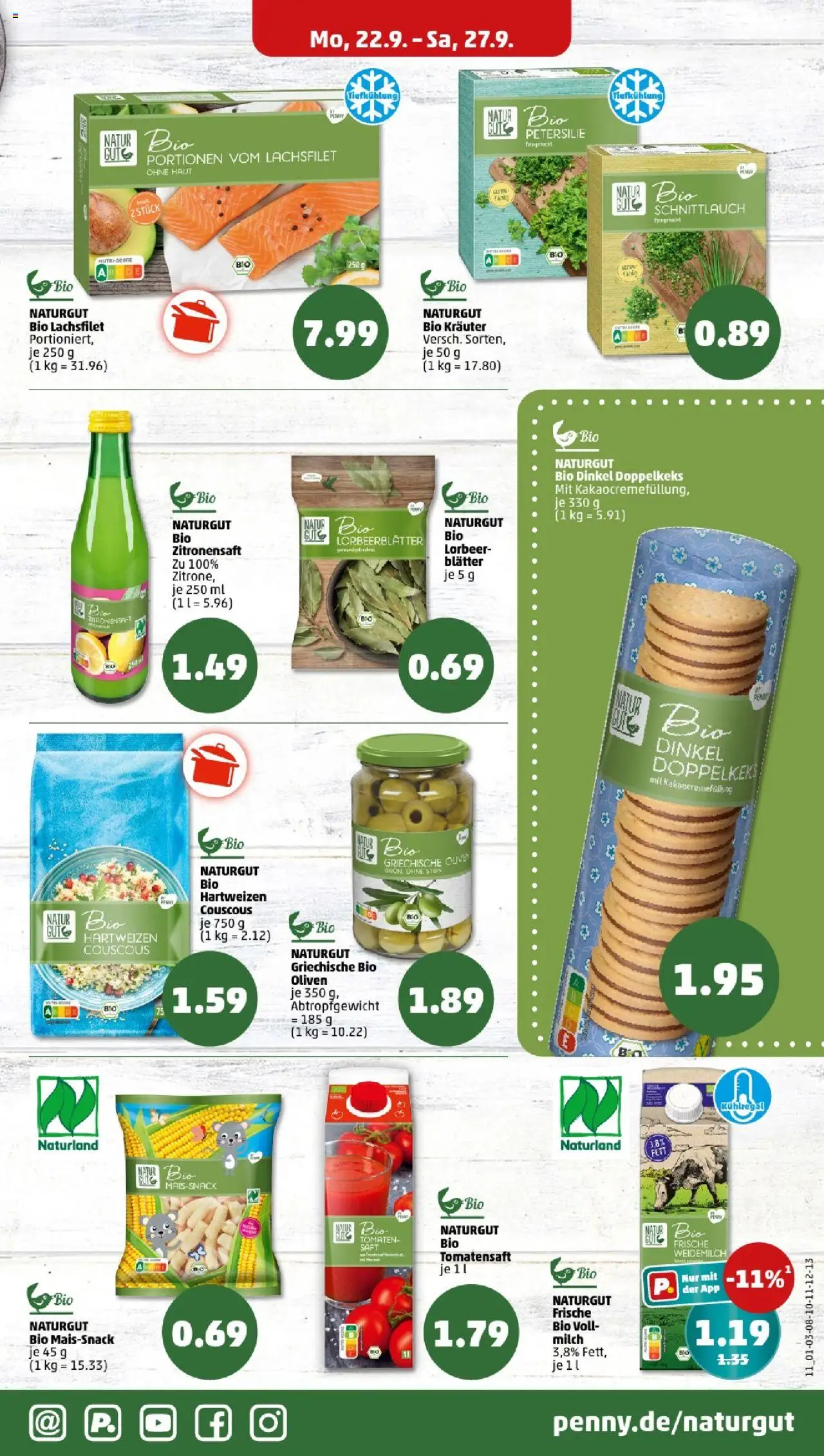 Penny - Berlin – gültig ab 22.09.2025 | Seite: 13 | Produkte: Milch, Tomaten, Petersilie, Saft