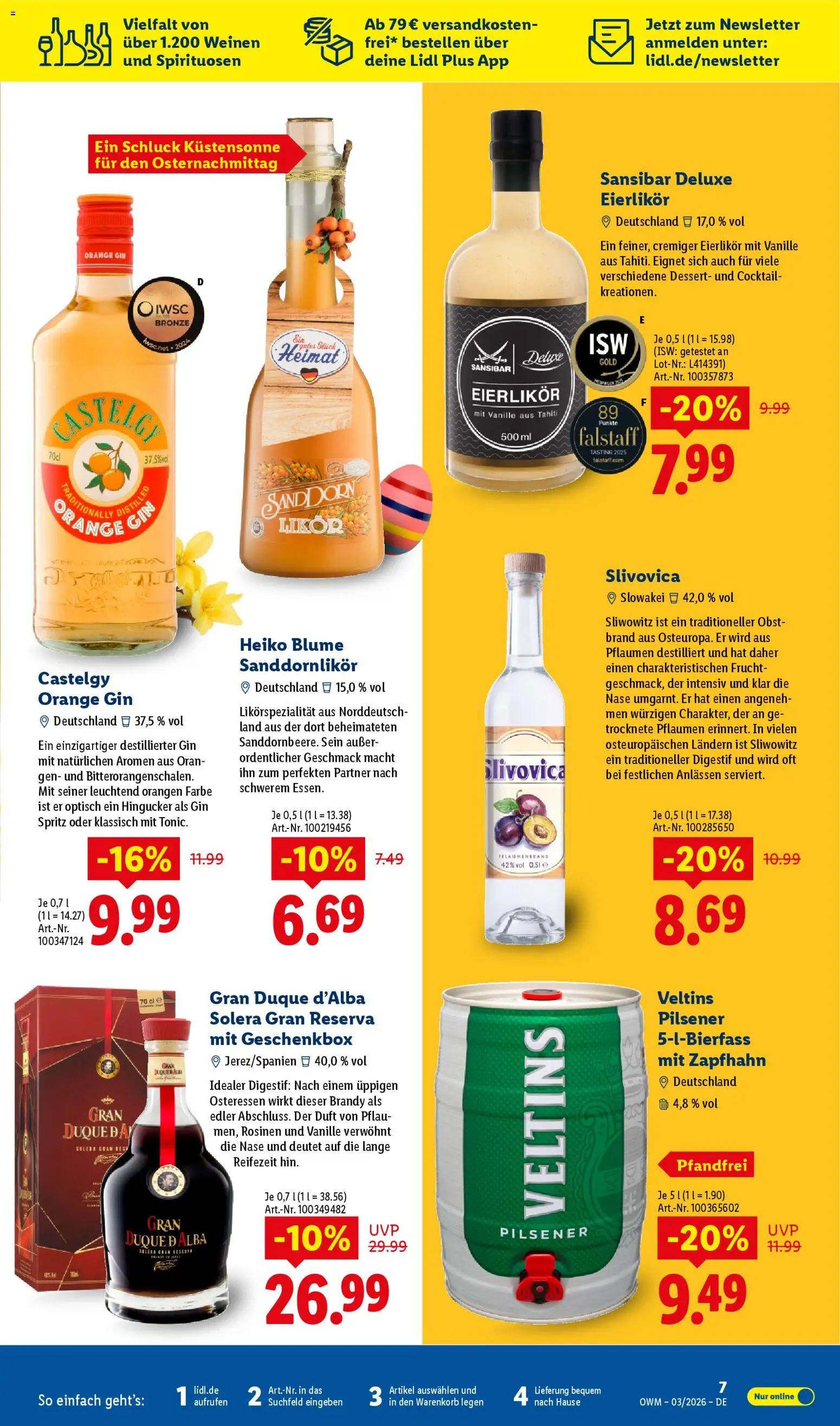 Lidl - Prospekt – gültig ab 01.03.2026 | Seite: 7 | Produkte: Likör, Duft, Gin, Veltins