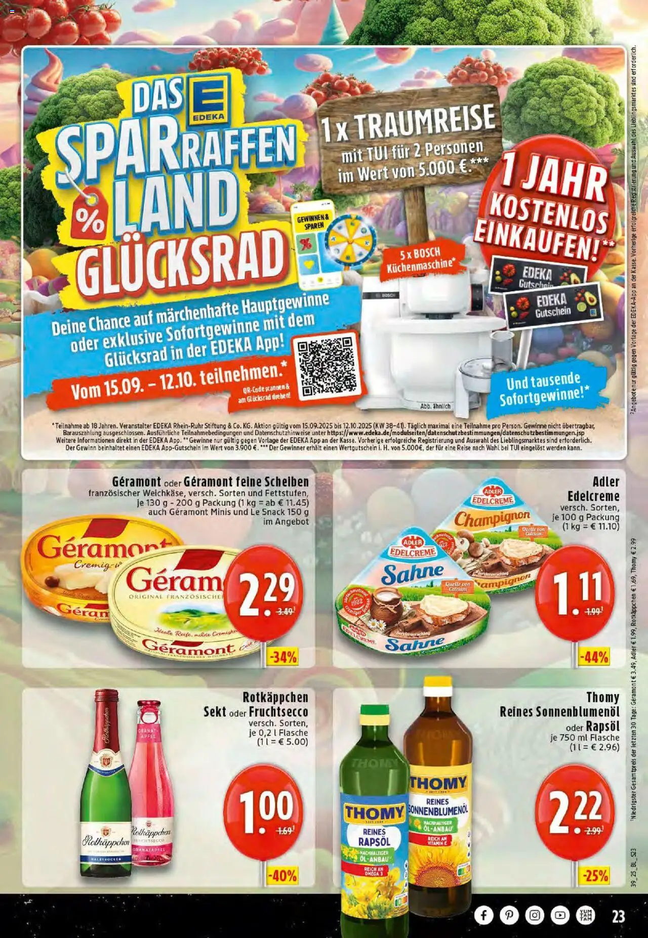 Edeka prospekt Dortmund-Eving	 – gültig ab 21.09.2025 | Seite: 23 | Produkte: Rotkappchen sekt, Geramont, Rapsöl, Sonnenblumenol