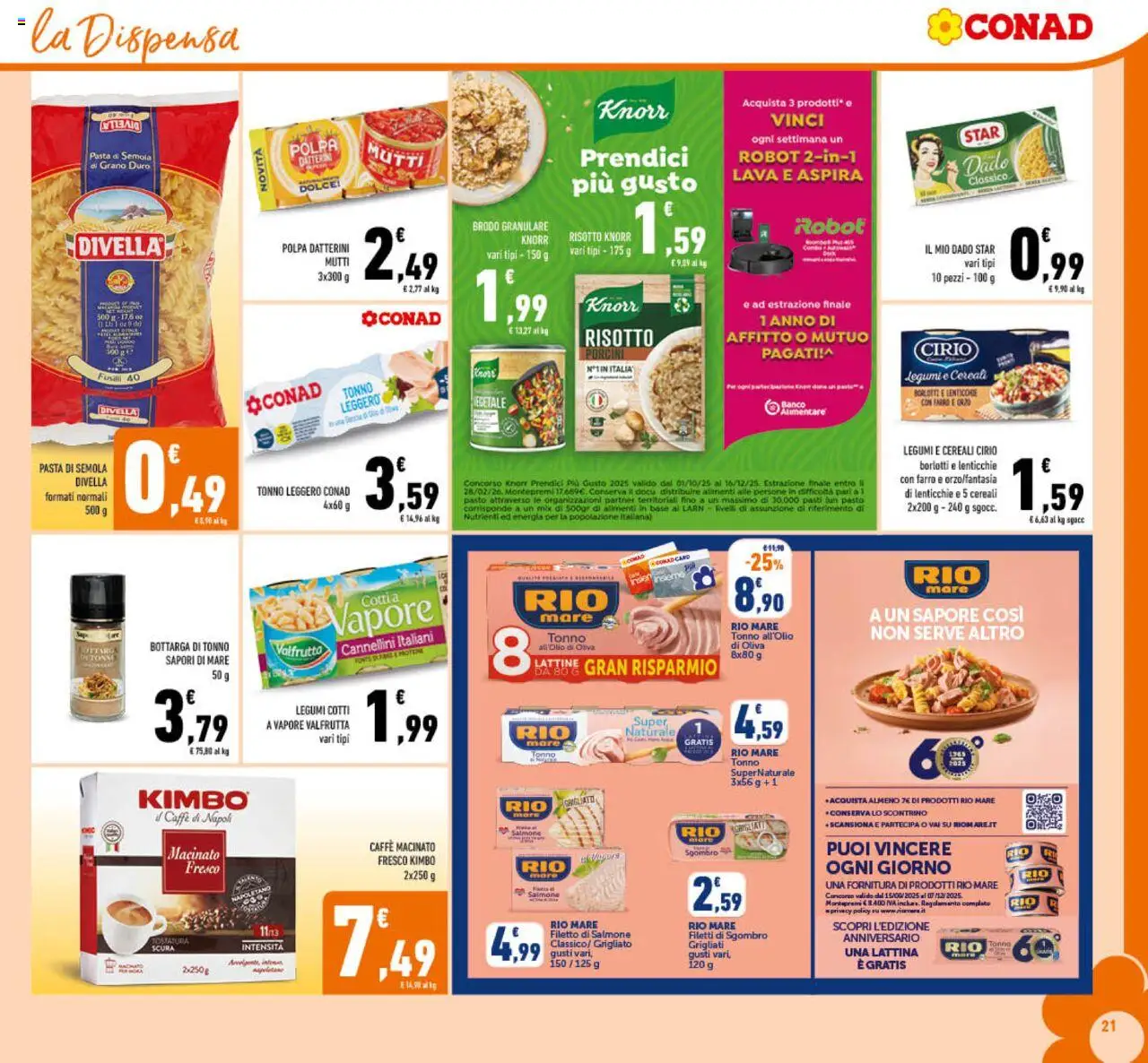Volantino Conad del 22.10.2025 | Pagina: 21 | Prodotti: Caffè, Salmone, Mutti, Sgombro