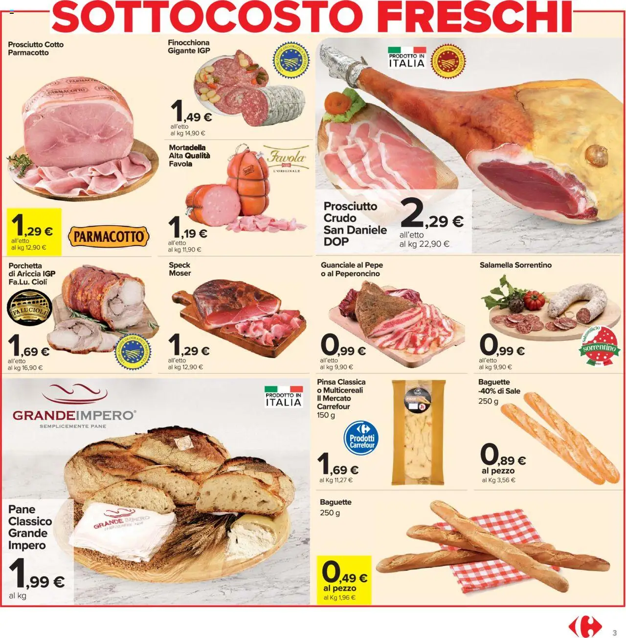 Volantino Carrefour del 20.10.2025 | Pagina: 3 | Prodotti: Speck, Porchetta, Pepe, Mortadella