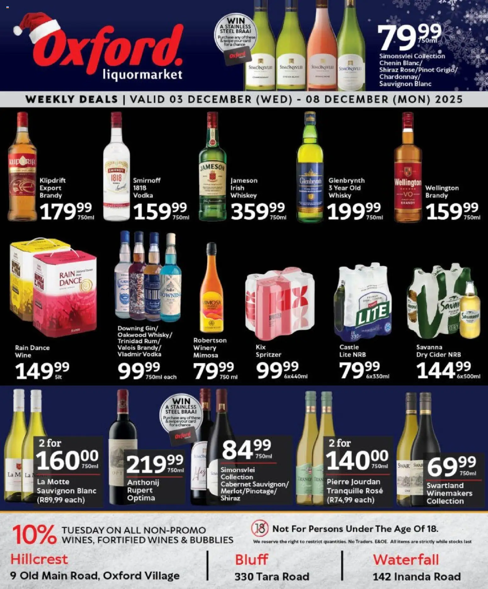New Oxford Freshmarket catalogue – valid from 03.12.2025 | Page: 24 | Products: Brandy, Cider, Wine, Whiskey