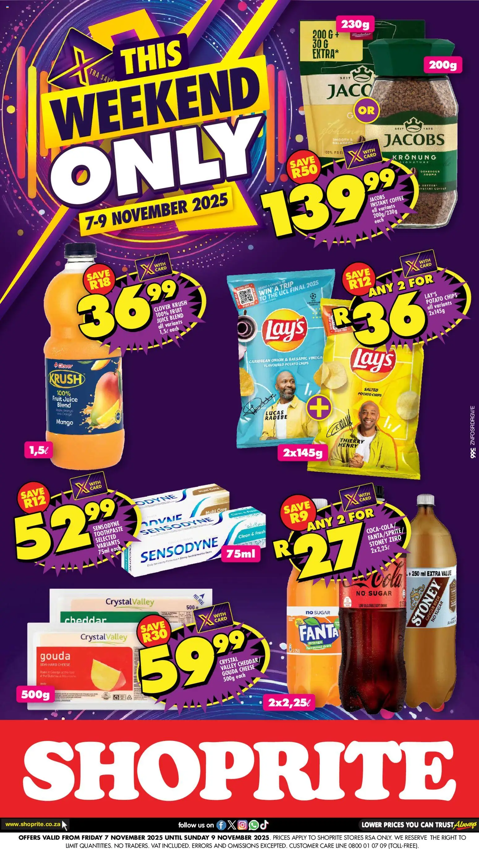 New Shoprite catalogue – valid from 07.11.2025 | Page: 1 | Products: Juice, Vinegar, Fanta, Fruit