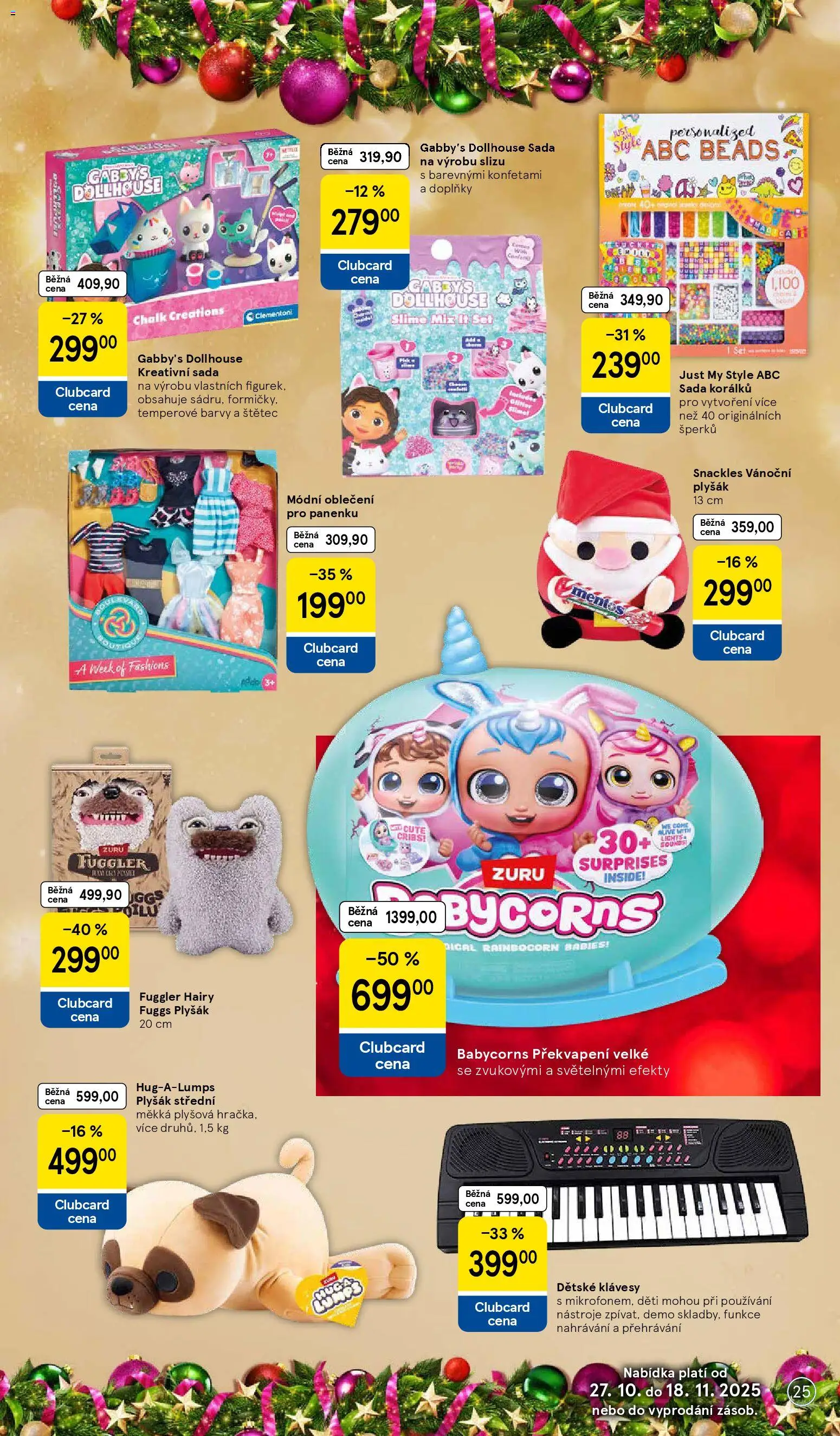 Tesco katalog od 27.10.2025 | Strana: 25 | Produkty: Keyboard, Klávesy, Gabby's Dollhouse, Barvy