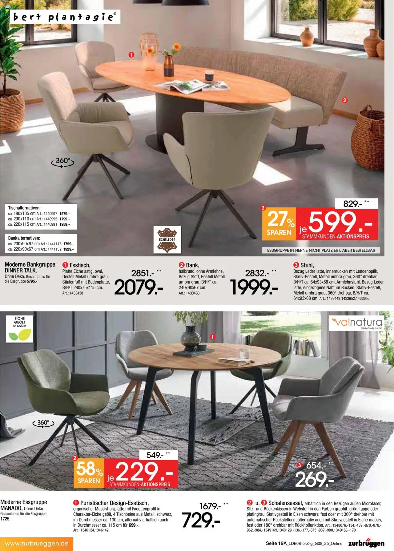 Zurbrüggen Prospekt Bonus Sonder-Tage - gültig ab dem 02.08.2025 | Seite: 21 | Produkte: Essgruppe