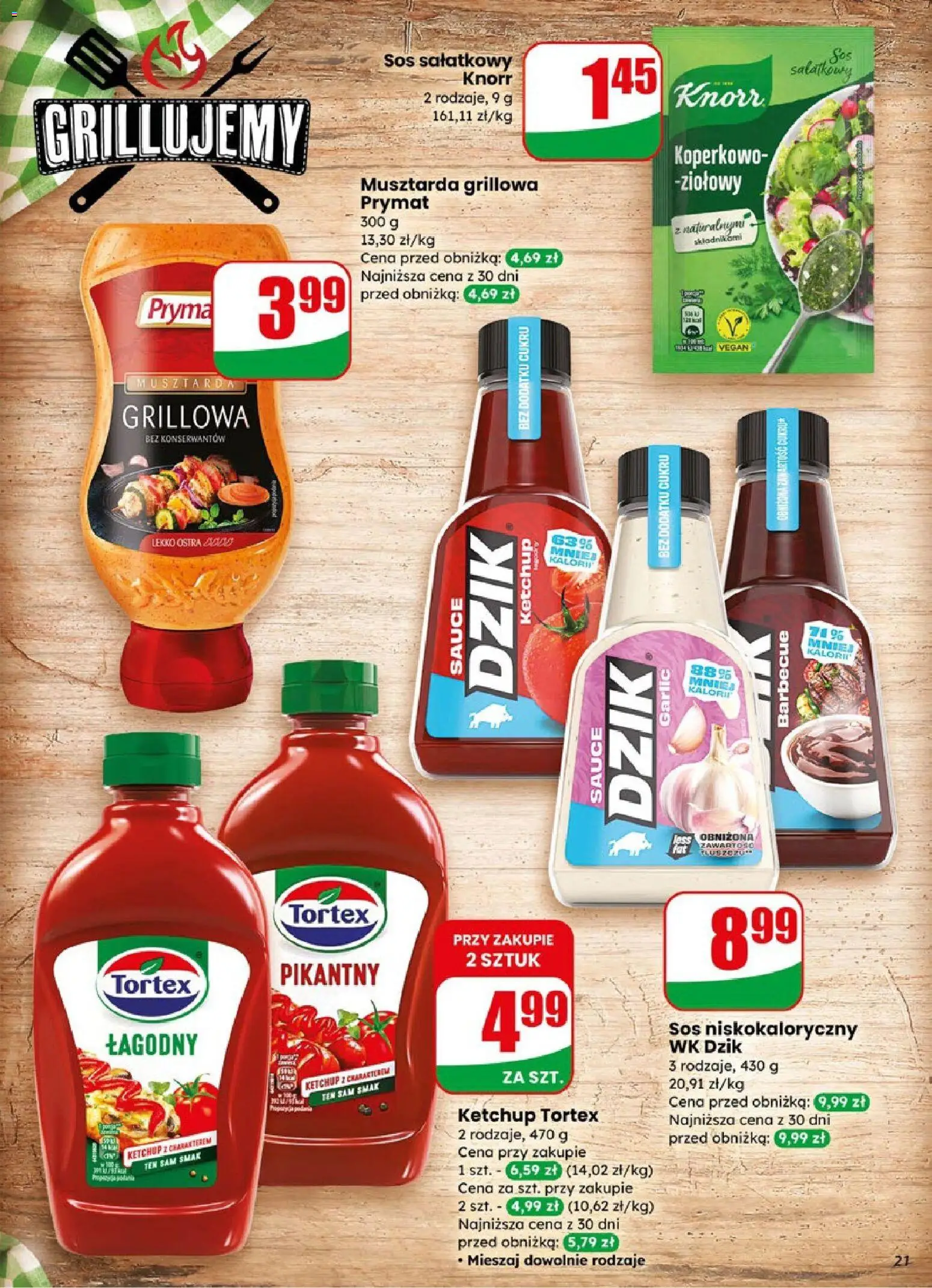 Dino gazetka od 08.04.2026 | Strona: 21 | Produkty: Ketchup, Ketchup tortex, Musztarda, Sos