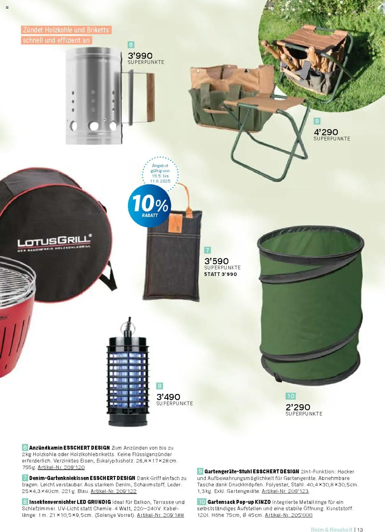 Coop Aktionen Praemien Shop ab 15.05.2025 | Seite: 13 | Produkte: Hocker, Kabel, Tasche