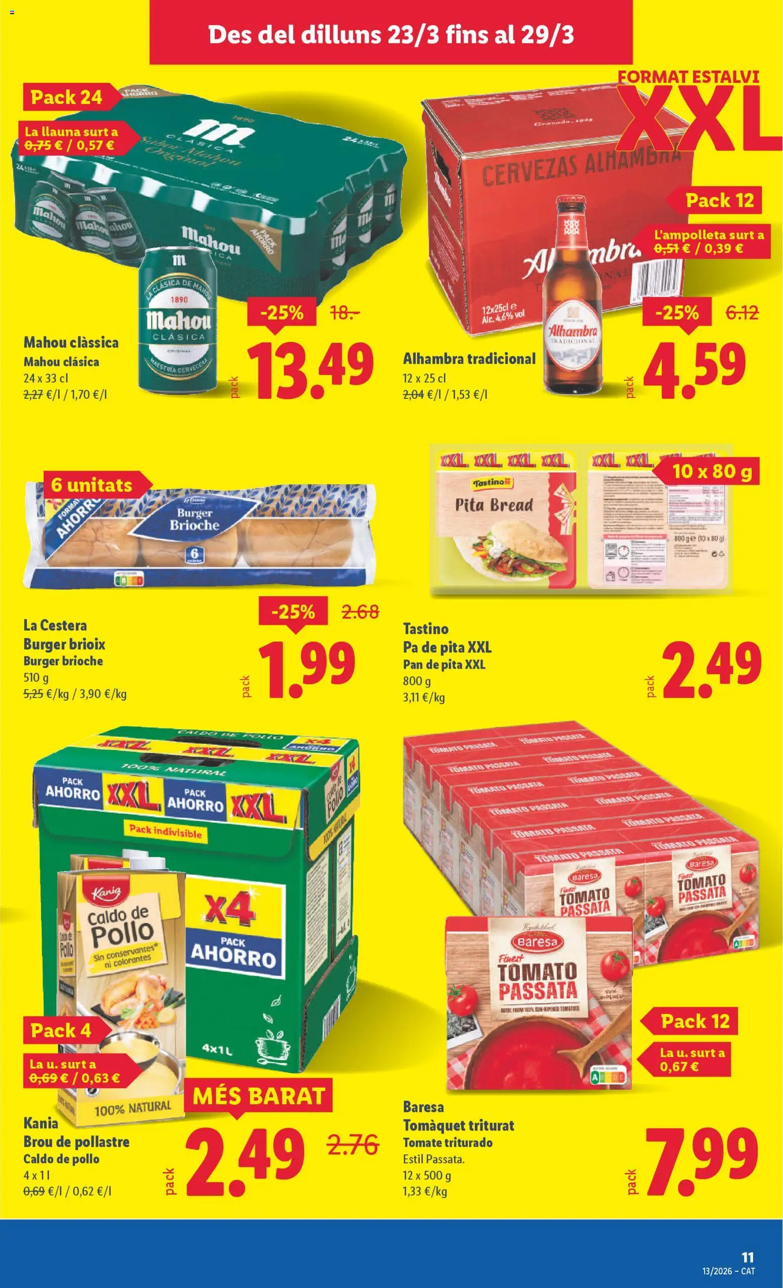 Lidl folleto │ válido desde el 23.03.2026 | Página: 11 | Productos: Pan, Tomate triturado