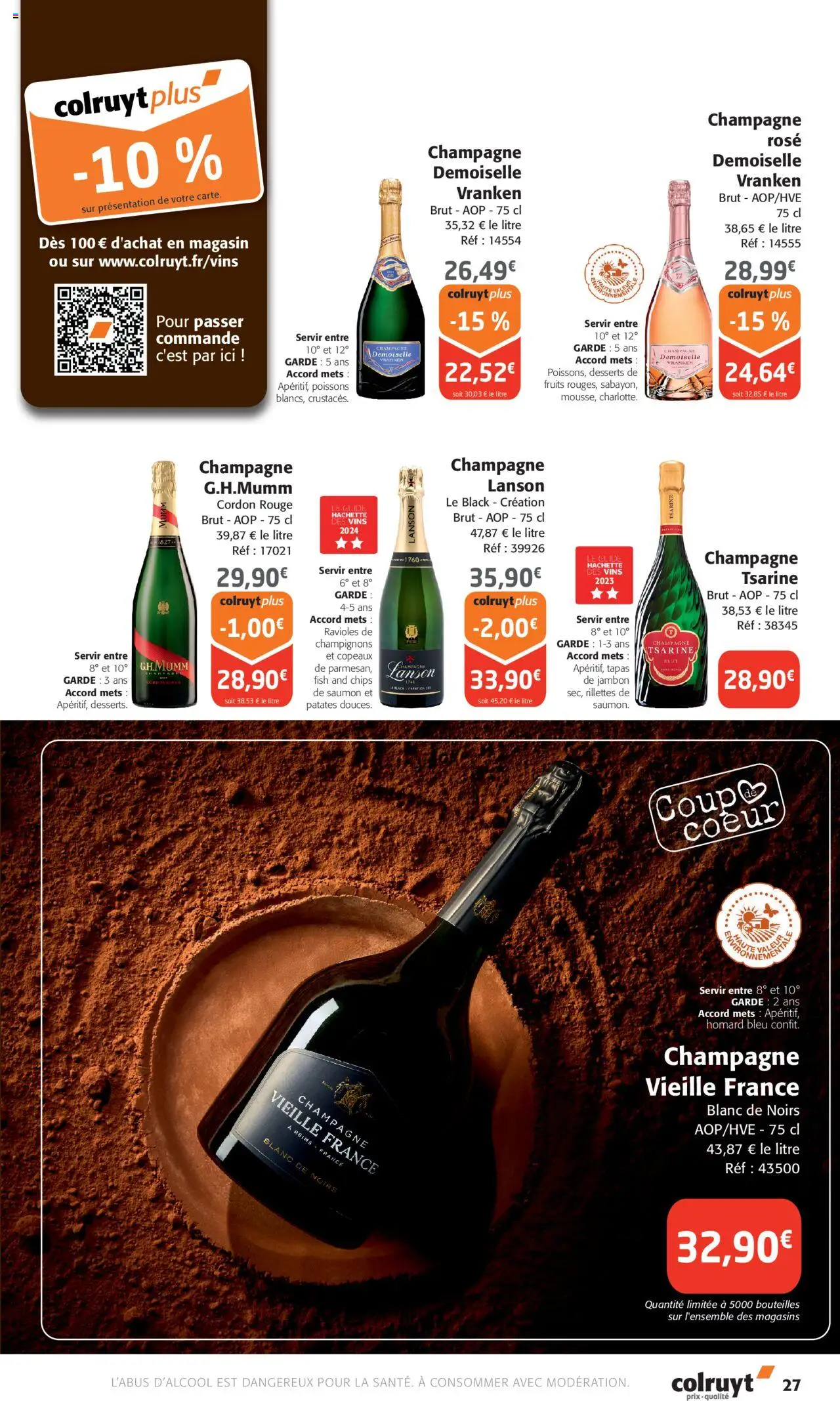  | Page: 27 | Produits: Champagne, Homard, Chips, Saumon