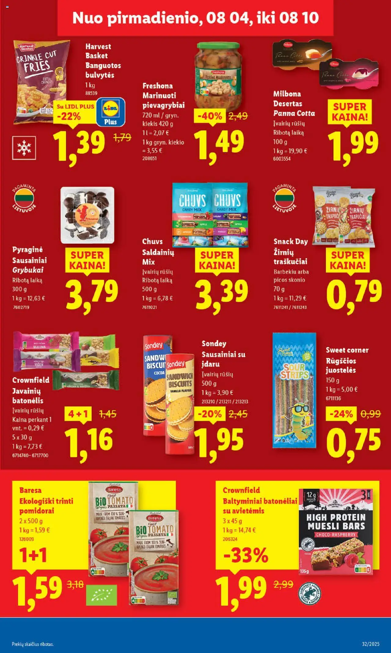 LIDL - Leidinys│galioja nuo 04.08.2025 | Puslapis: 39 | Prekių: Sausainiai, Pievagrybiai, Pomidorai, Traškučiai