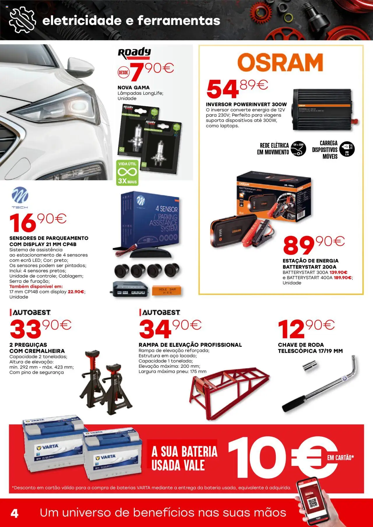 Roady folheto │ válido de 07.08.2025 | Página: 4 | Produtos: Lâmpadas, Ferramentas, Bateria, Pneu