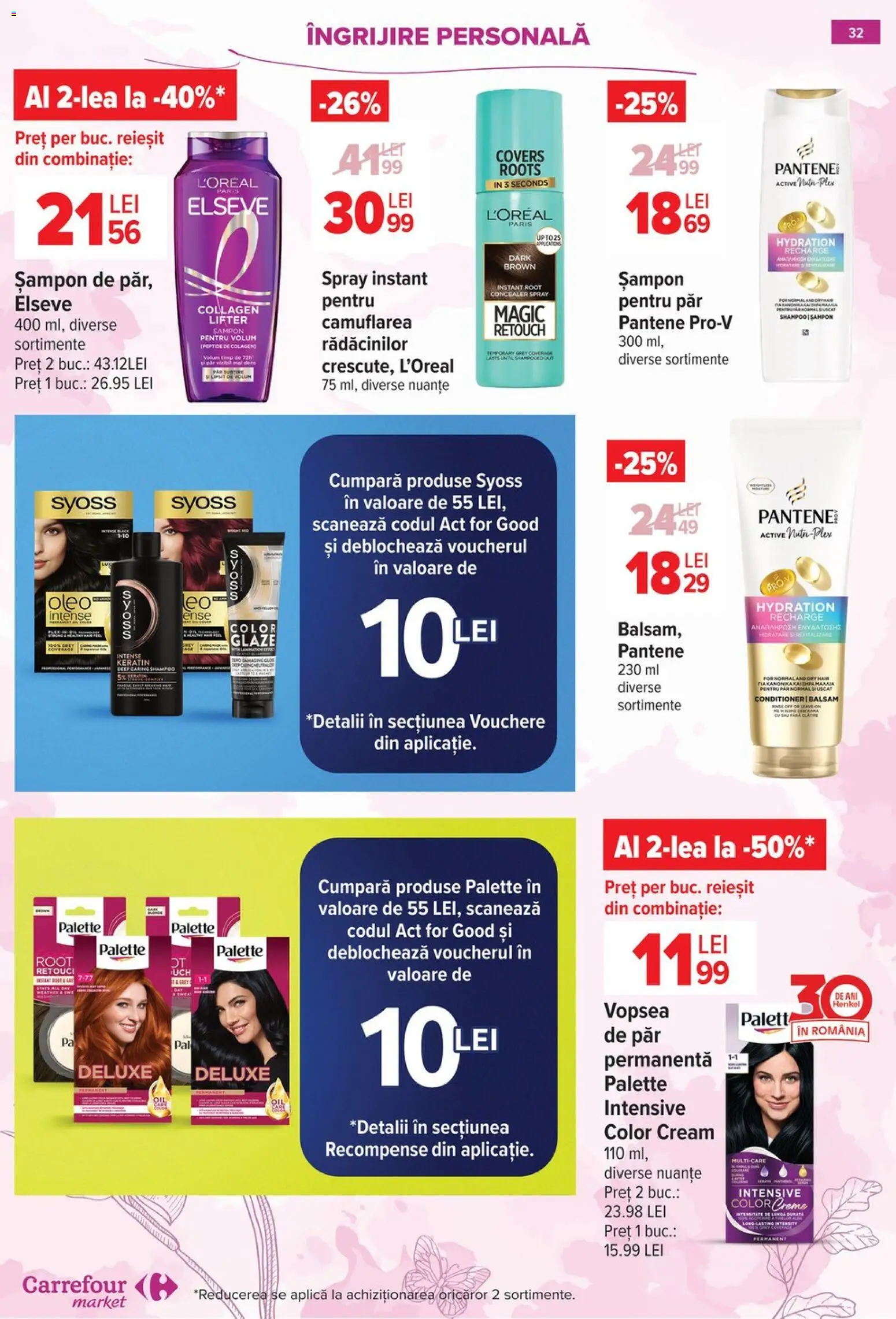 Noul catalog Carrefour – valabil de la 18.02.2026 | Pagină: 33 | Produse: Vopsea, Concealer, Șampon, Balsam