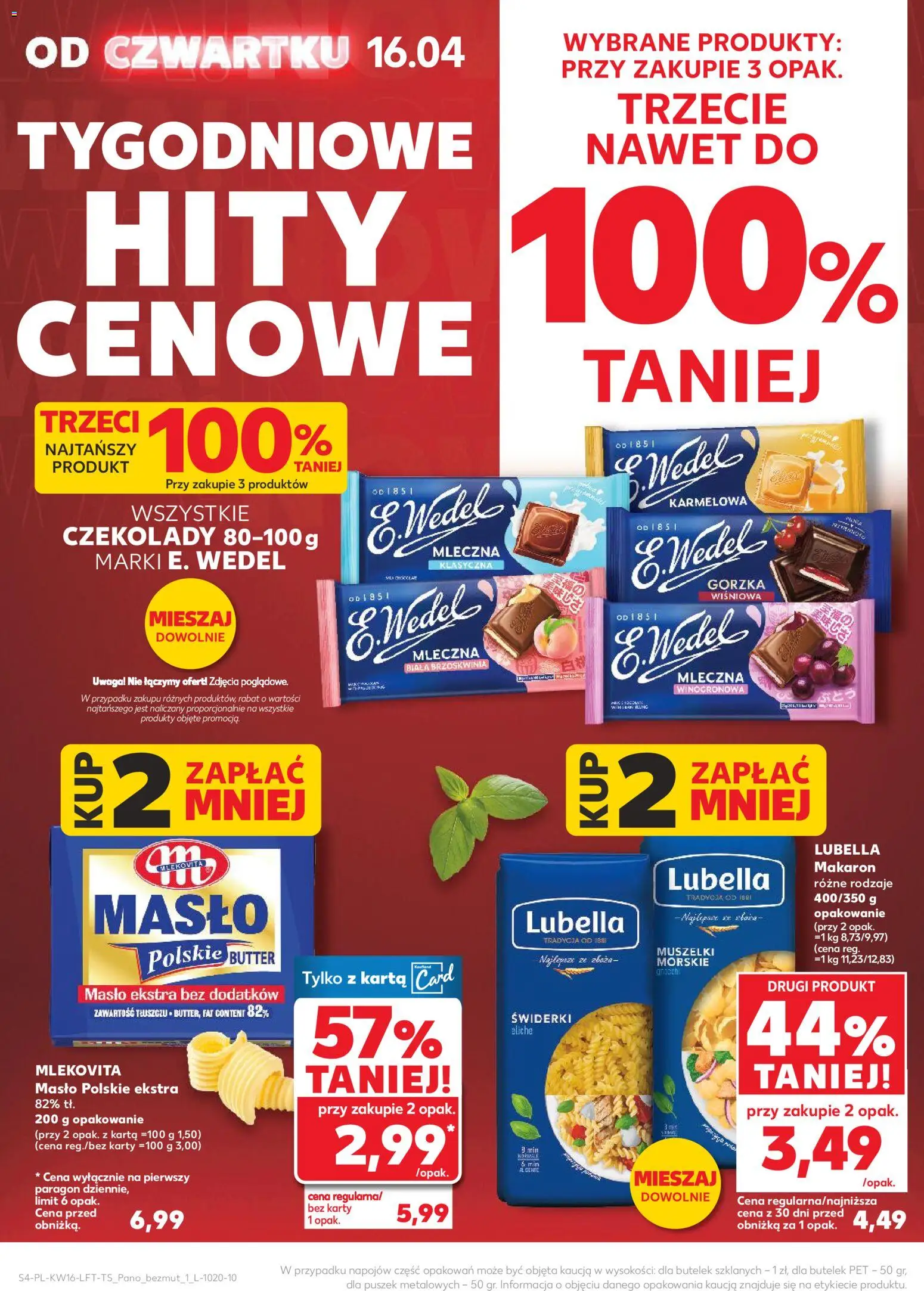 Kaufland gazetka od 16.04.2026 | Strona: 4 | Produkty: Karta, Czekolady, Masło Polskie, Makaron