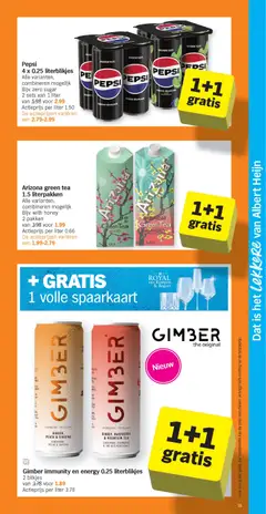 Pepsi, 4 x 0.25 literblikjes. Alle varianten, combineren mogelijk. Bijv. zero sugar. 2 sets van 1 liter - Voorbeeld van een folder van Albert Heijn, geldig van 01.12.2025 | Pagina: 15 | Producten: Pepsi, Kan