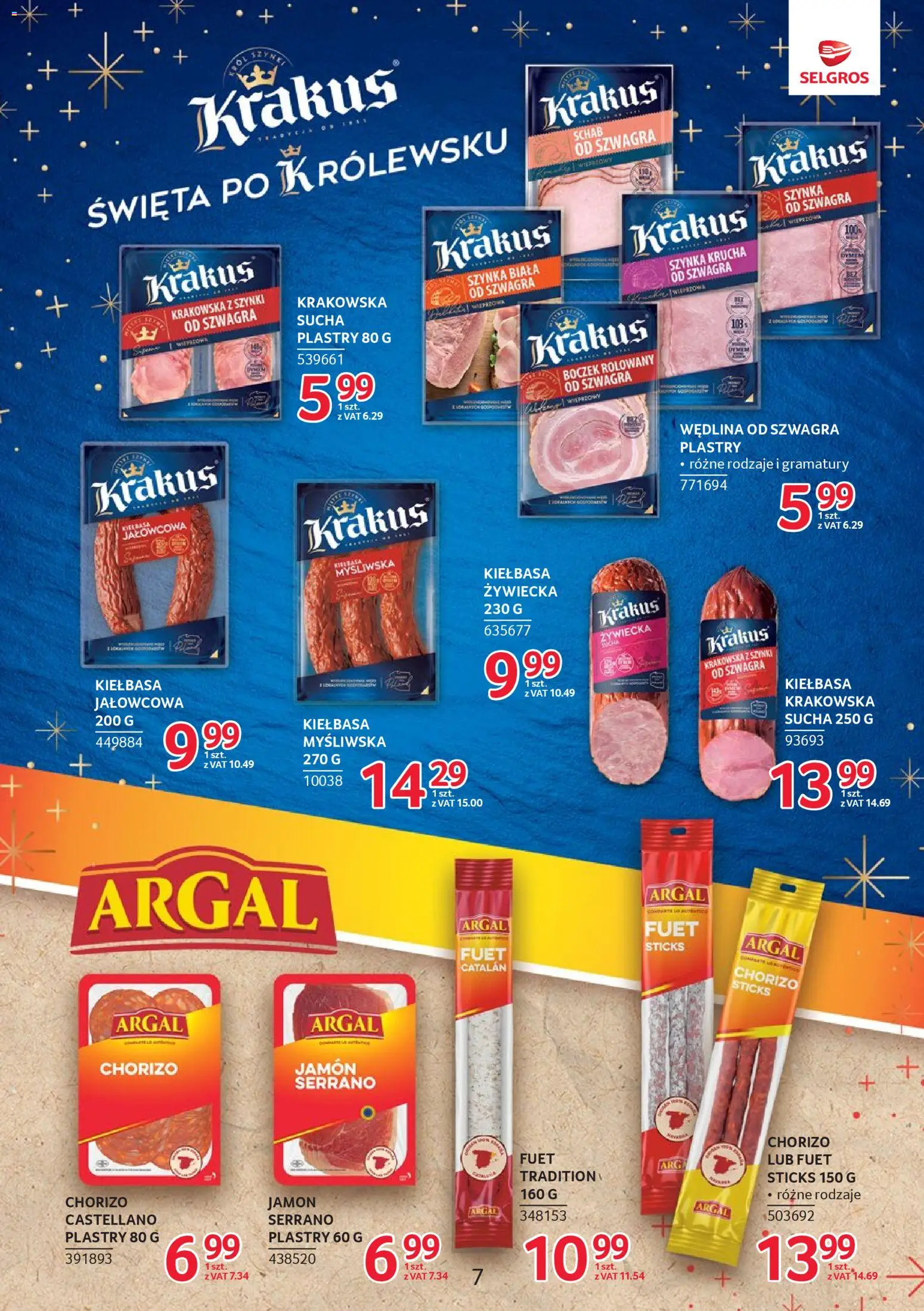 Selgros cash&carry Gazetka - Markowe produkty od 18.12.2025 | Strona: 7 | Produkty: Kiełbasa, Schab, Myśliwska, Boczek