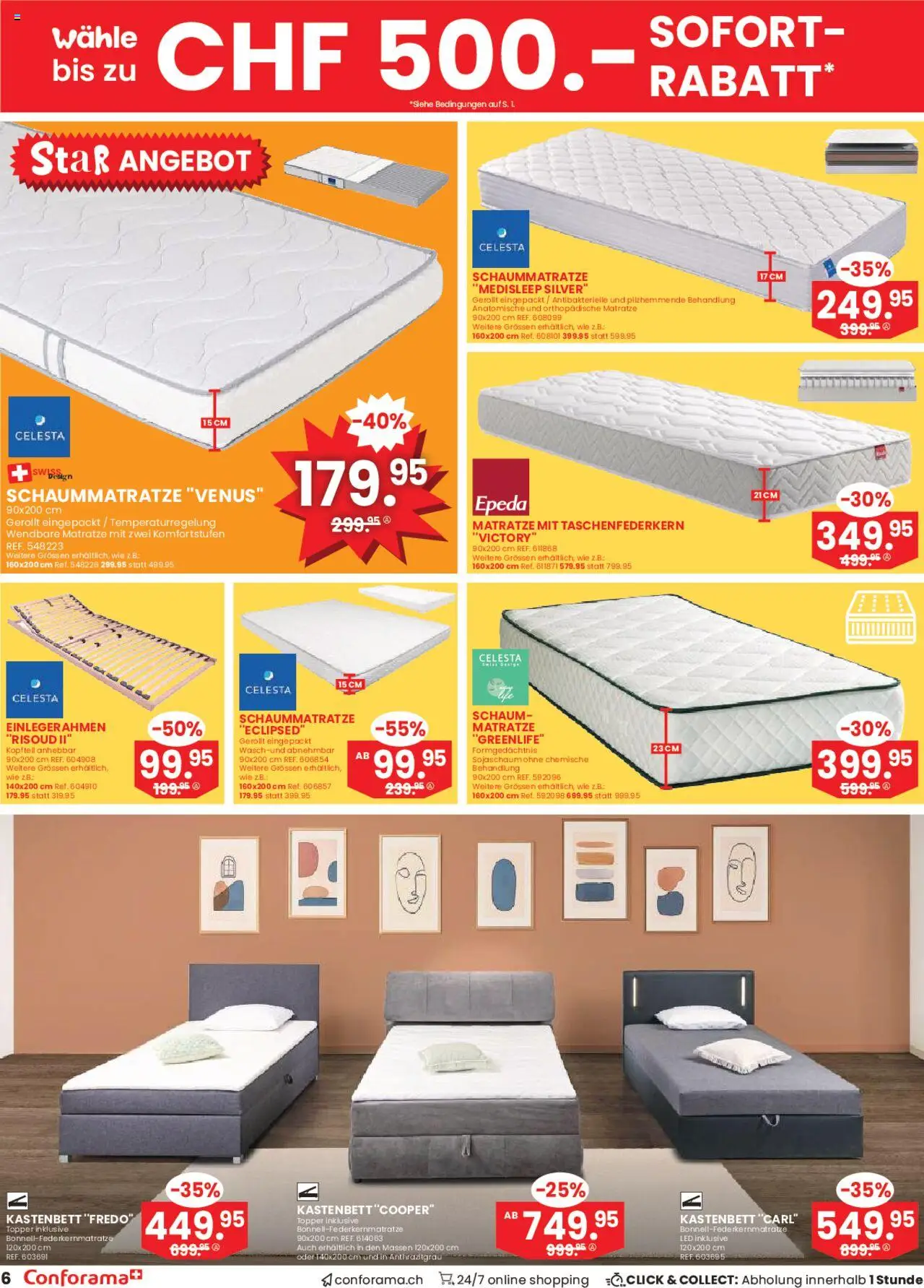 Conforama Aktionen ab 23.07.2025 | Seite: 6 | Produkte: Matratze, Topper