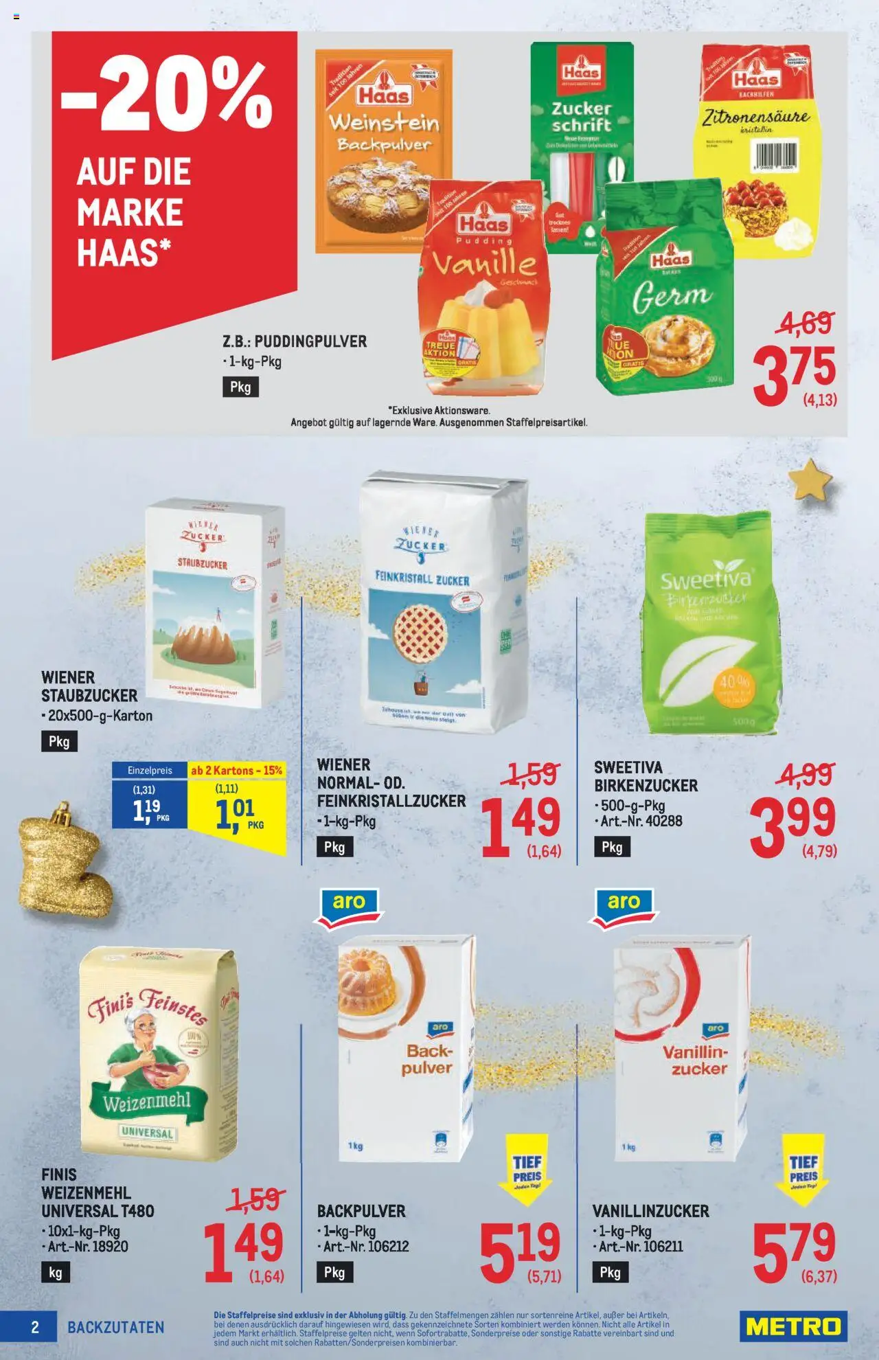 Metro Backen Spezial gültig ab 16.10.2025 | Seite: 2 | Produkte: Zucker