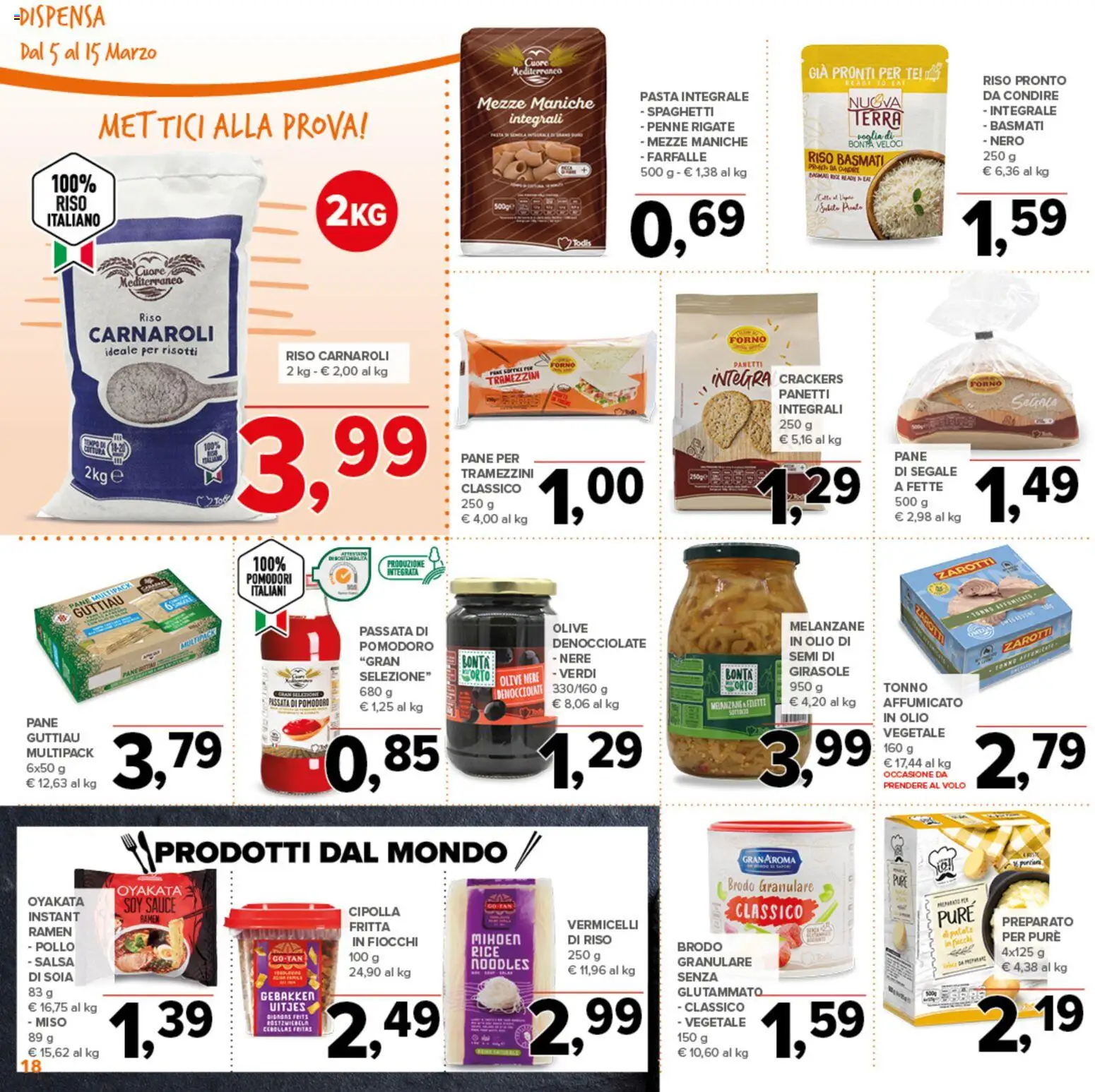 Volantino Todis del 05.03.2026 | Pagina: 18 | Prodotti: Pollo, Salsa, Passata di pomodoro, Melanzane