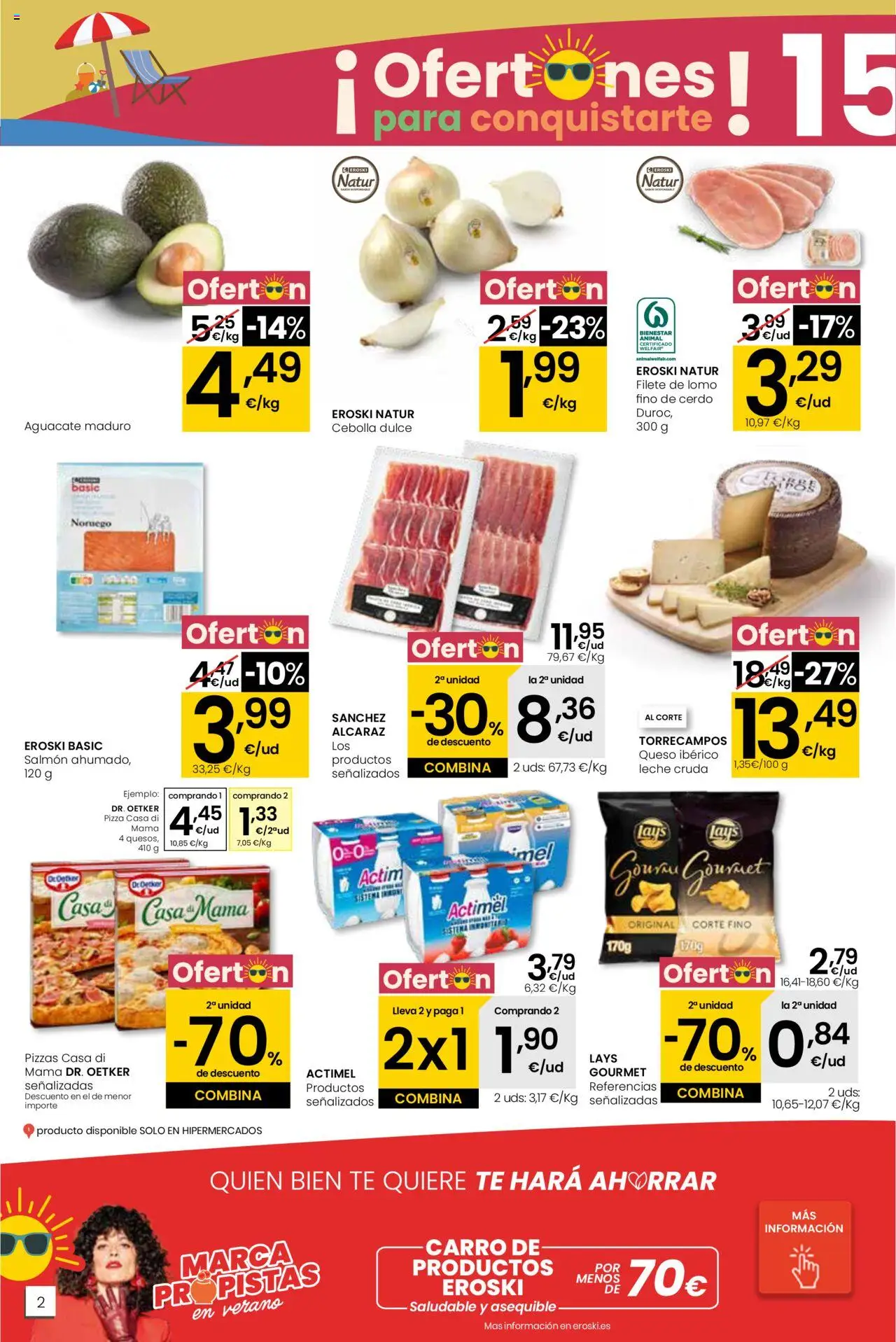 Eroski - Para conquistarte │ válido desde el 14.08.2025 | Página: 2 | Productos: Queso, Té, Παγωμένο τσάι, Filete