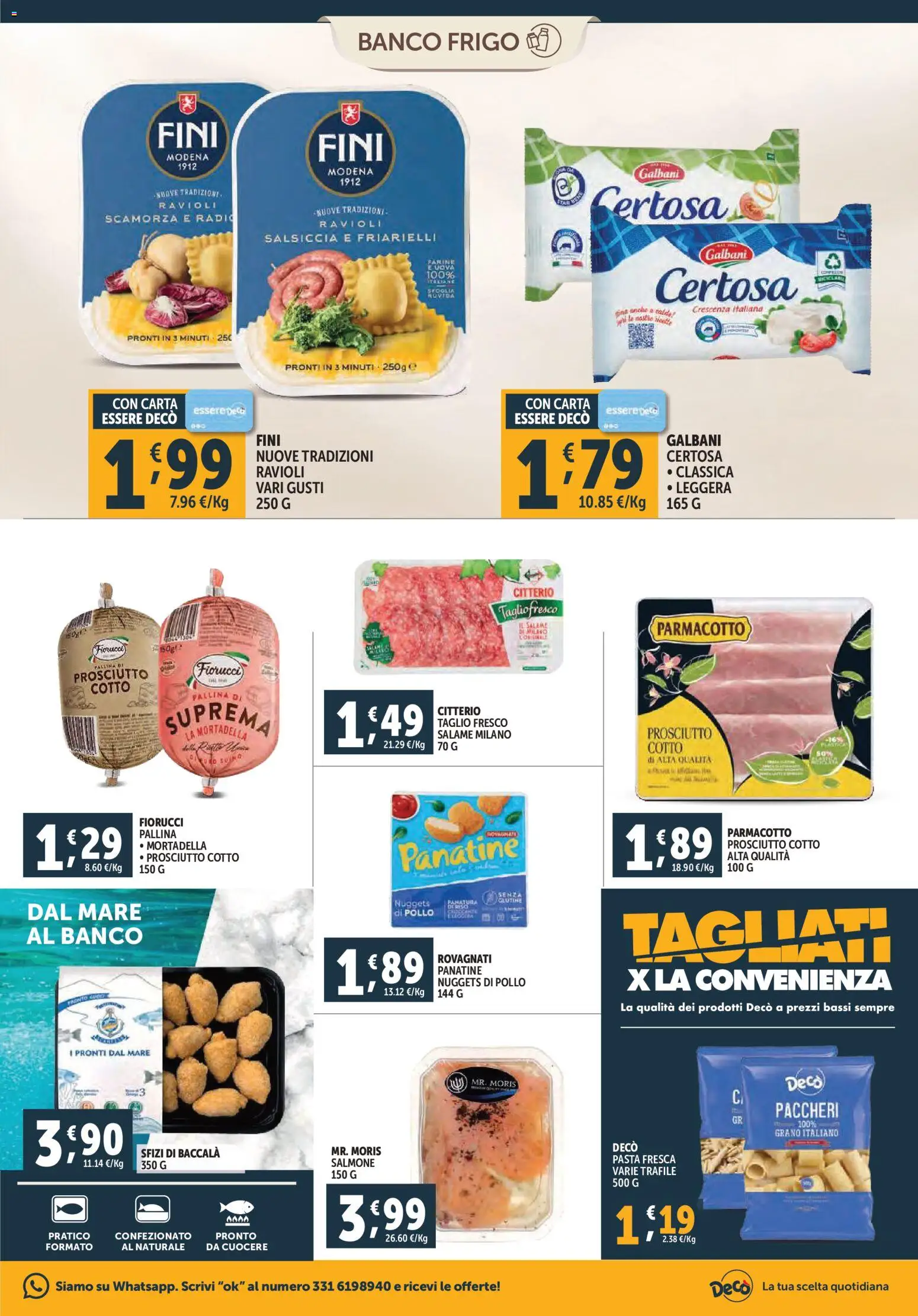 Volantino Decò del 28.10.2025 | Pagina: 7 | Prodotti: Salmone, Nuggets, Paccheri, Crescenza