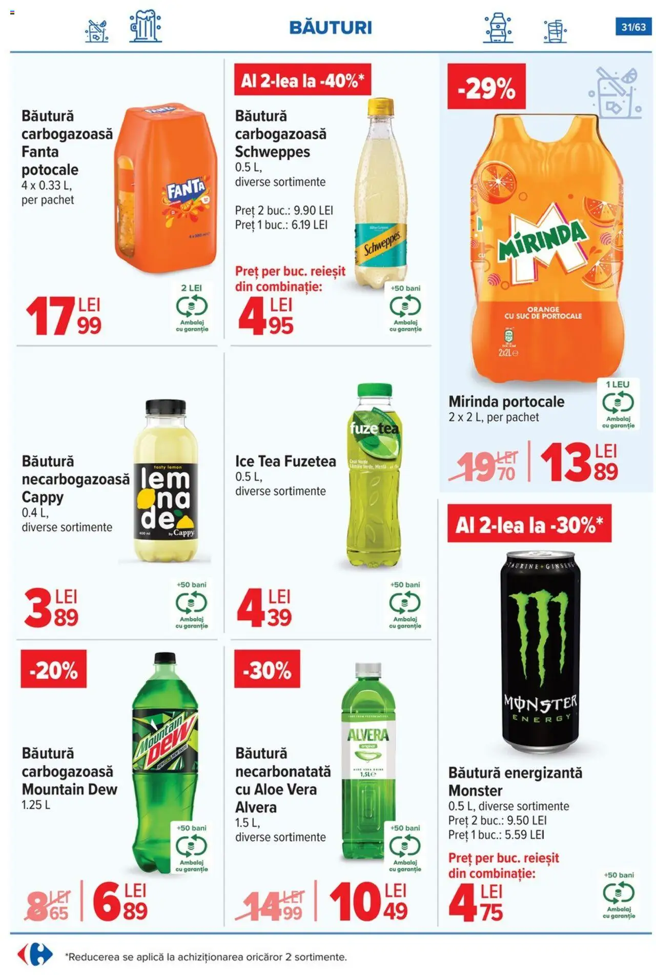 Noul catalog Carrefour – valabil de la 01.10.2025 | Pagină: 32 | Produse: Aloe vera, Suc, Băutură energizantă, Portocale