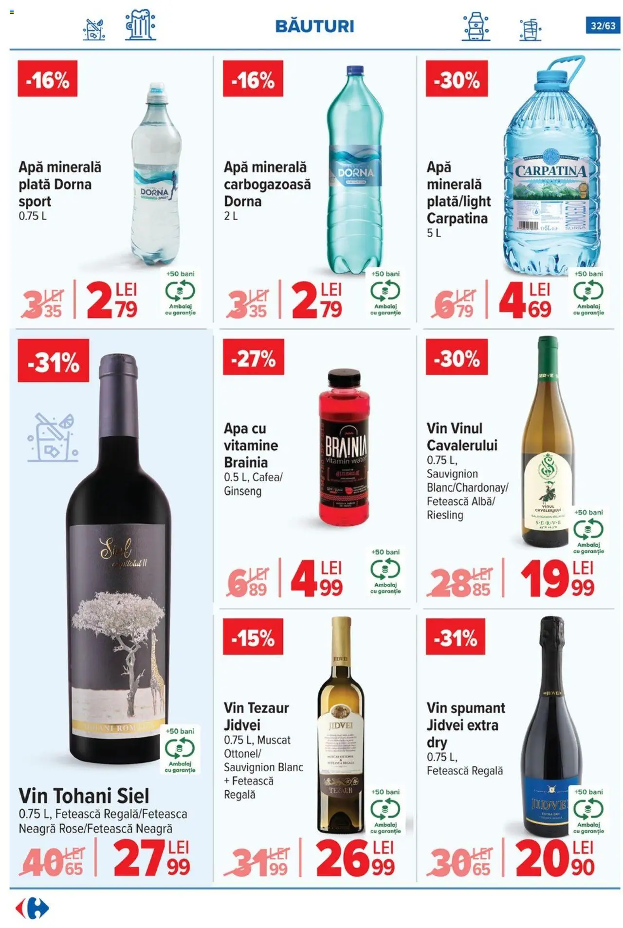 Noul catalog Carrefour – valabil de la 01.10.2025 | Pagină: 32 | Produse: Aloe vera, Suc, Băutură energizantă, Portocale