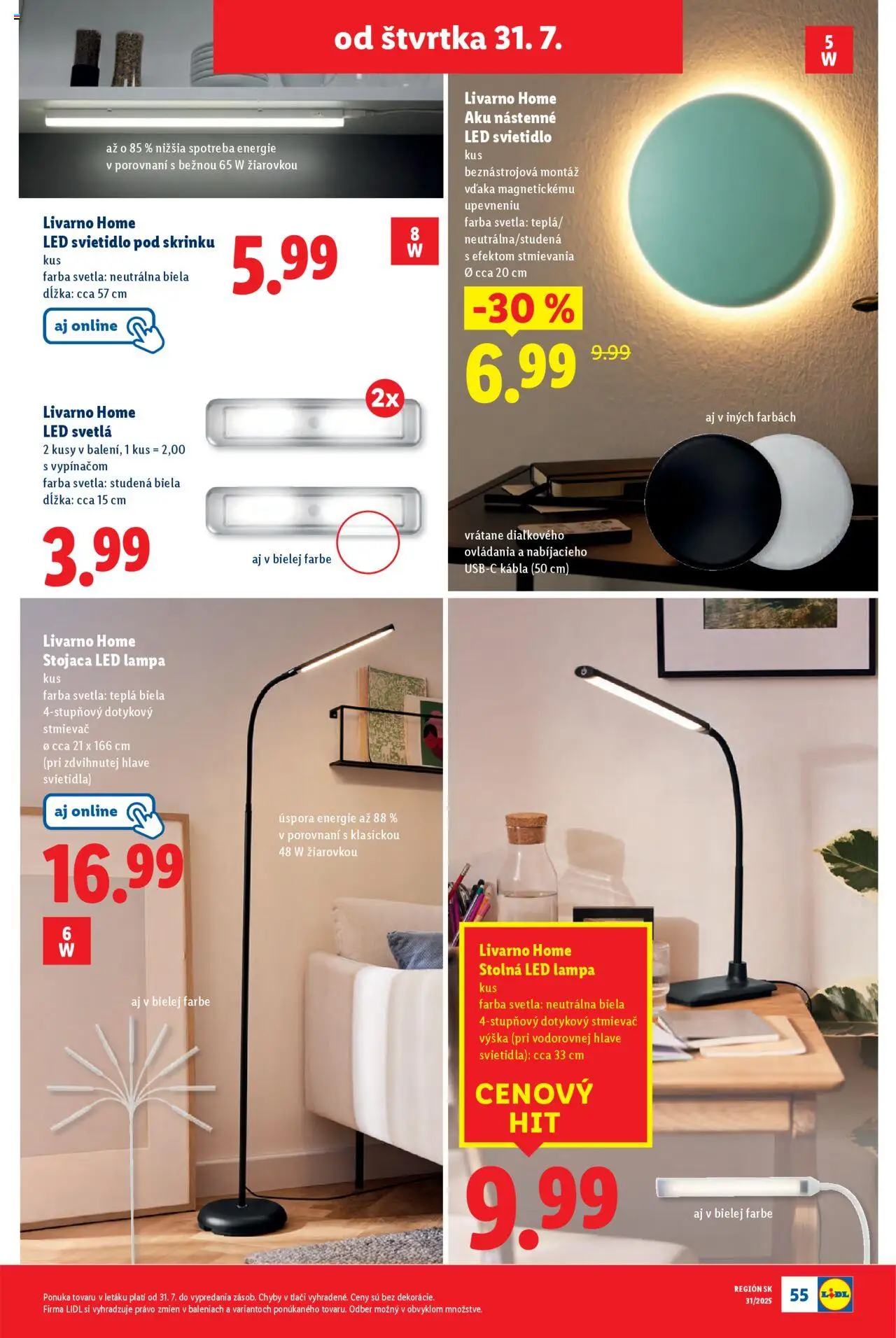 Lidl leták │ platný od 28.07.2025 | Strana: 79 | Produkty: Svietidlá, Led svetlá, Lampa, Led lampa