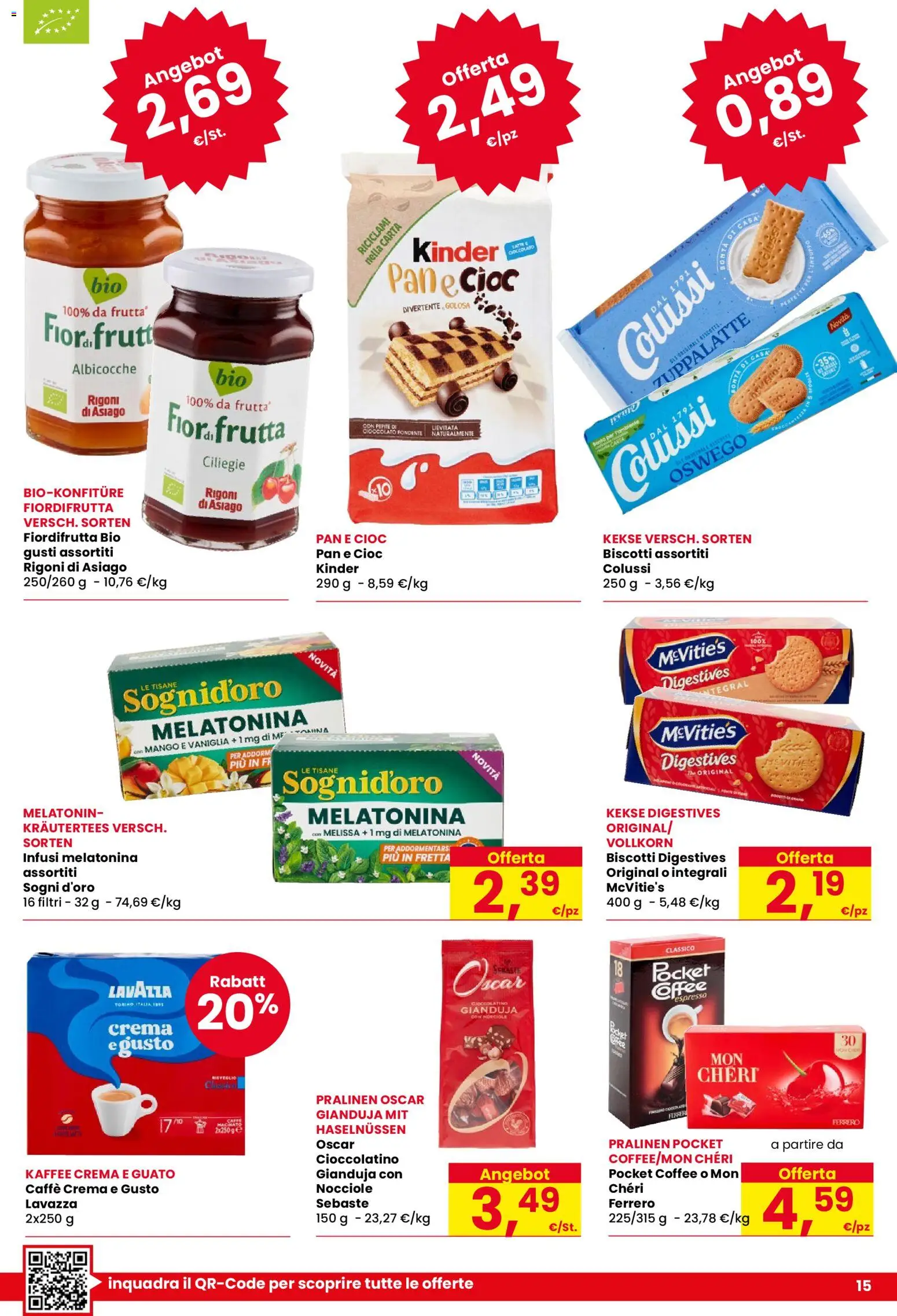 Volantino Despar del 13.11.2025 | Pagina: 15 | Prodotti: Biscotti, Frutta, Albicocche, Lavazza