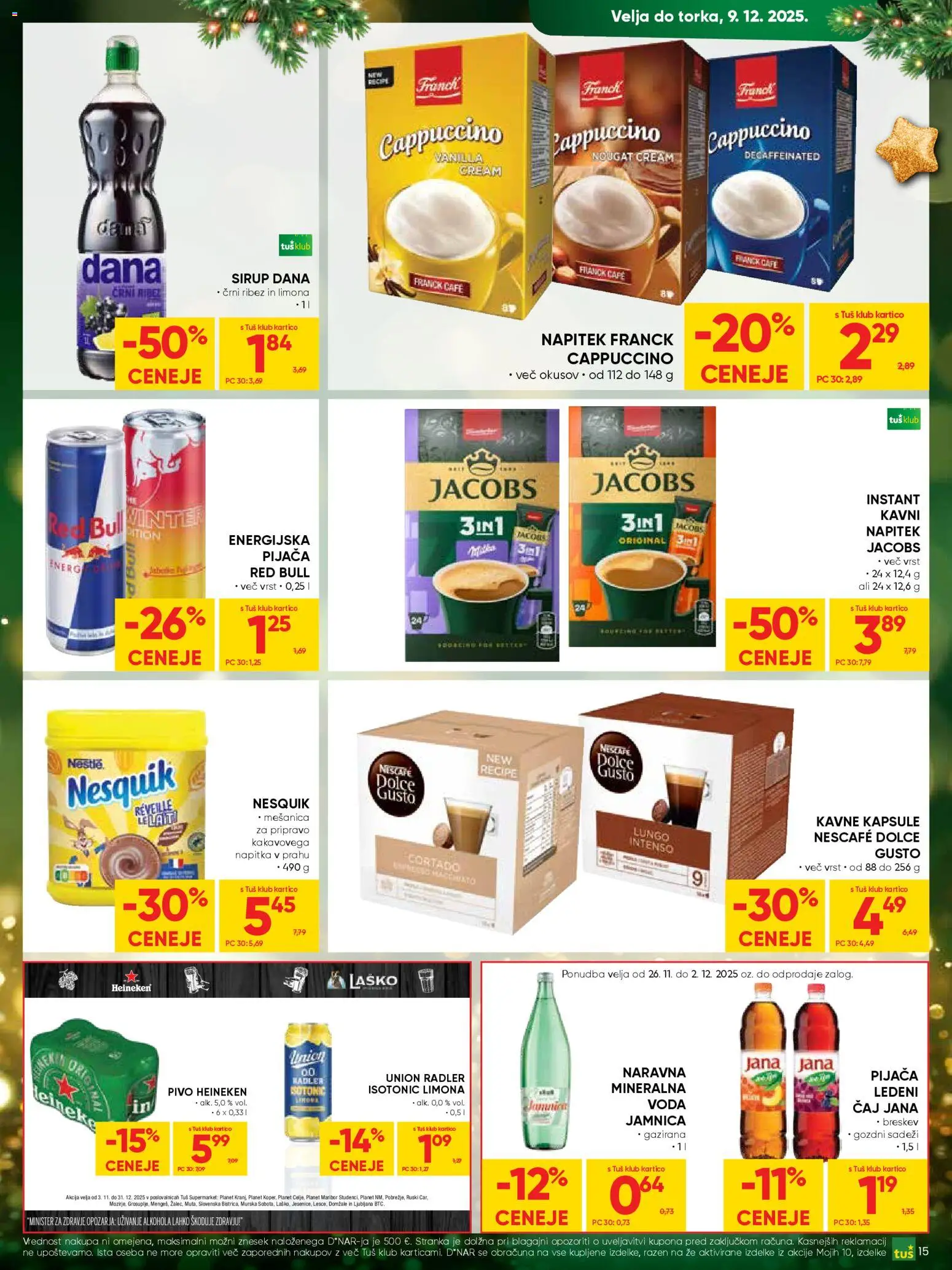 Novi Tuš katalog ponudbe – veljaven od 26.11.2025 | Stran: 15 | Izdelki: Sirup, Ribez, Caj, Limona