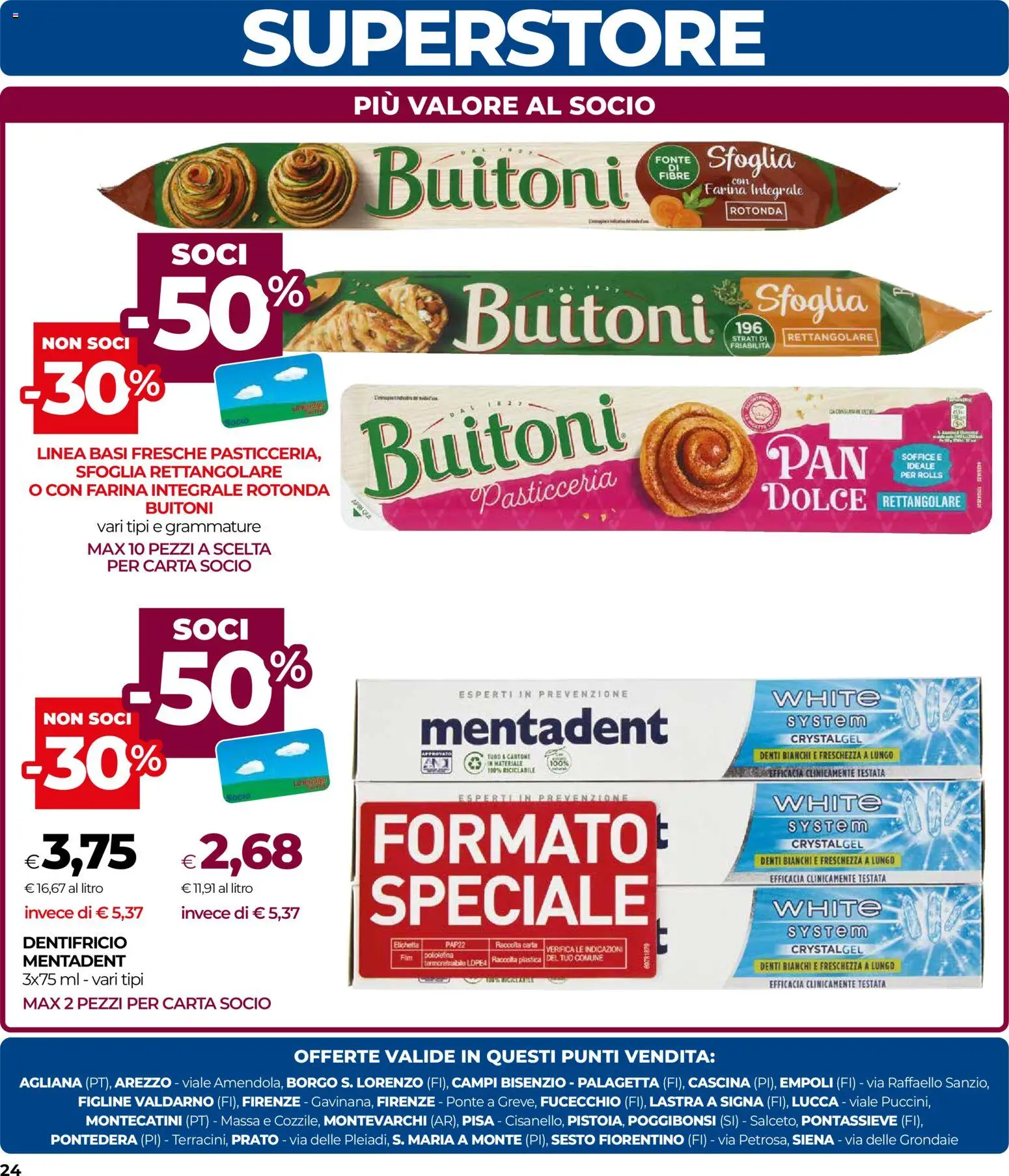 Volantino COOP del 07.01.2026 | Pagina: 24 | Prodotti: Dentifricio, Farina