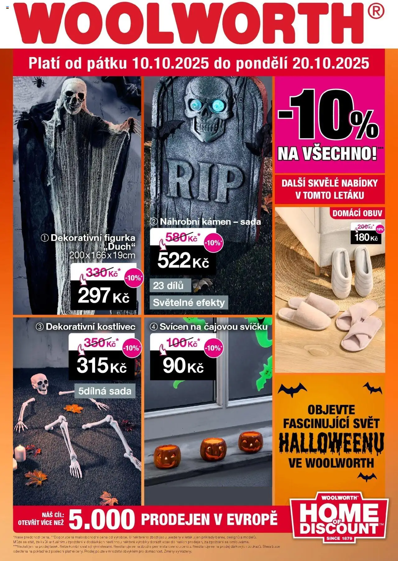 Woolworth leták - Třebíč, Třinec, Žatec, Otvice, Jihlava, Znojmo, Příbram od 10.10.2025 - akční nabídka | Strana: 1 | Produkty: Obuv, Svícen, Cd