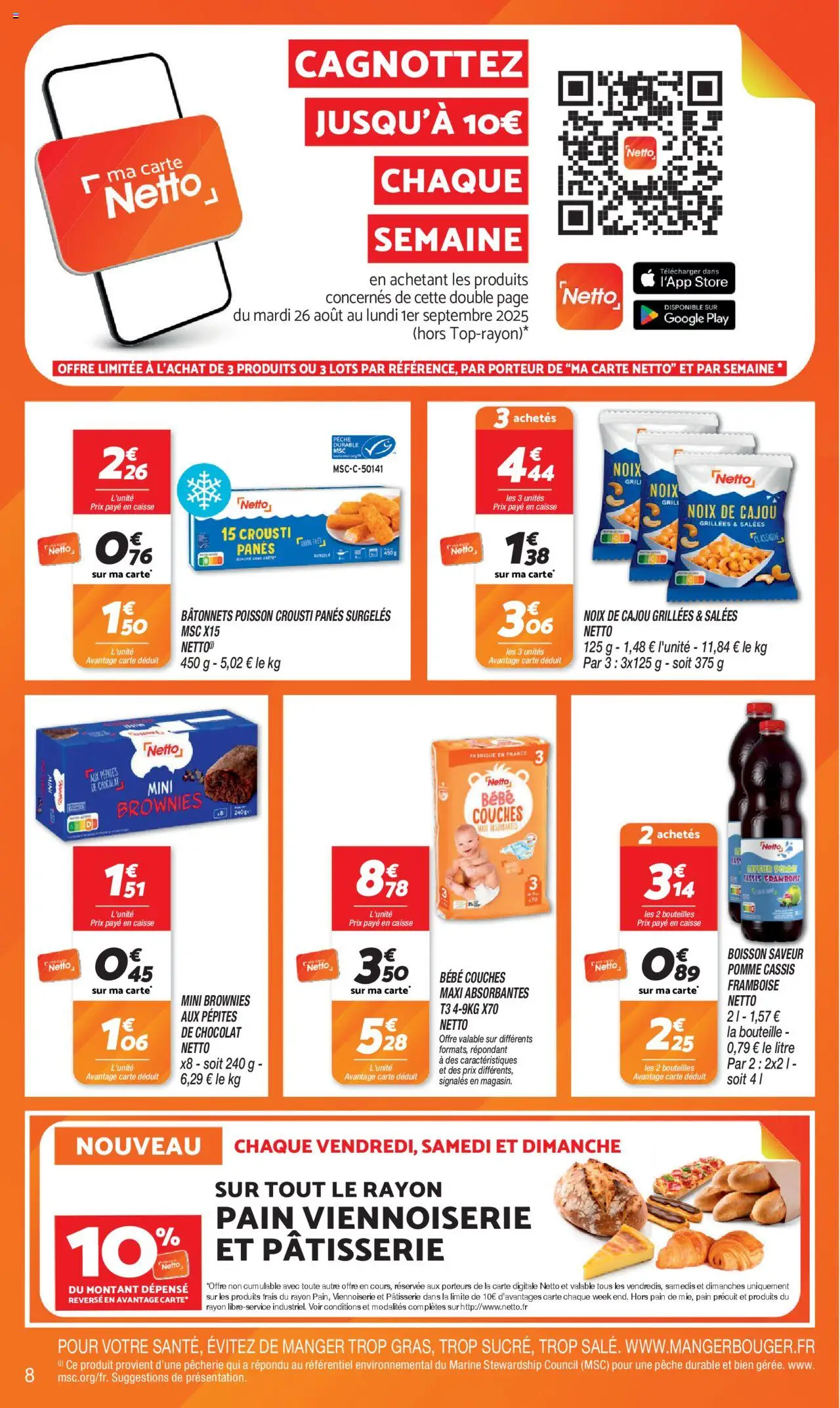  | Page: 8 | Produits: Pêche, Pépites de chocolat, Poisson, Noix