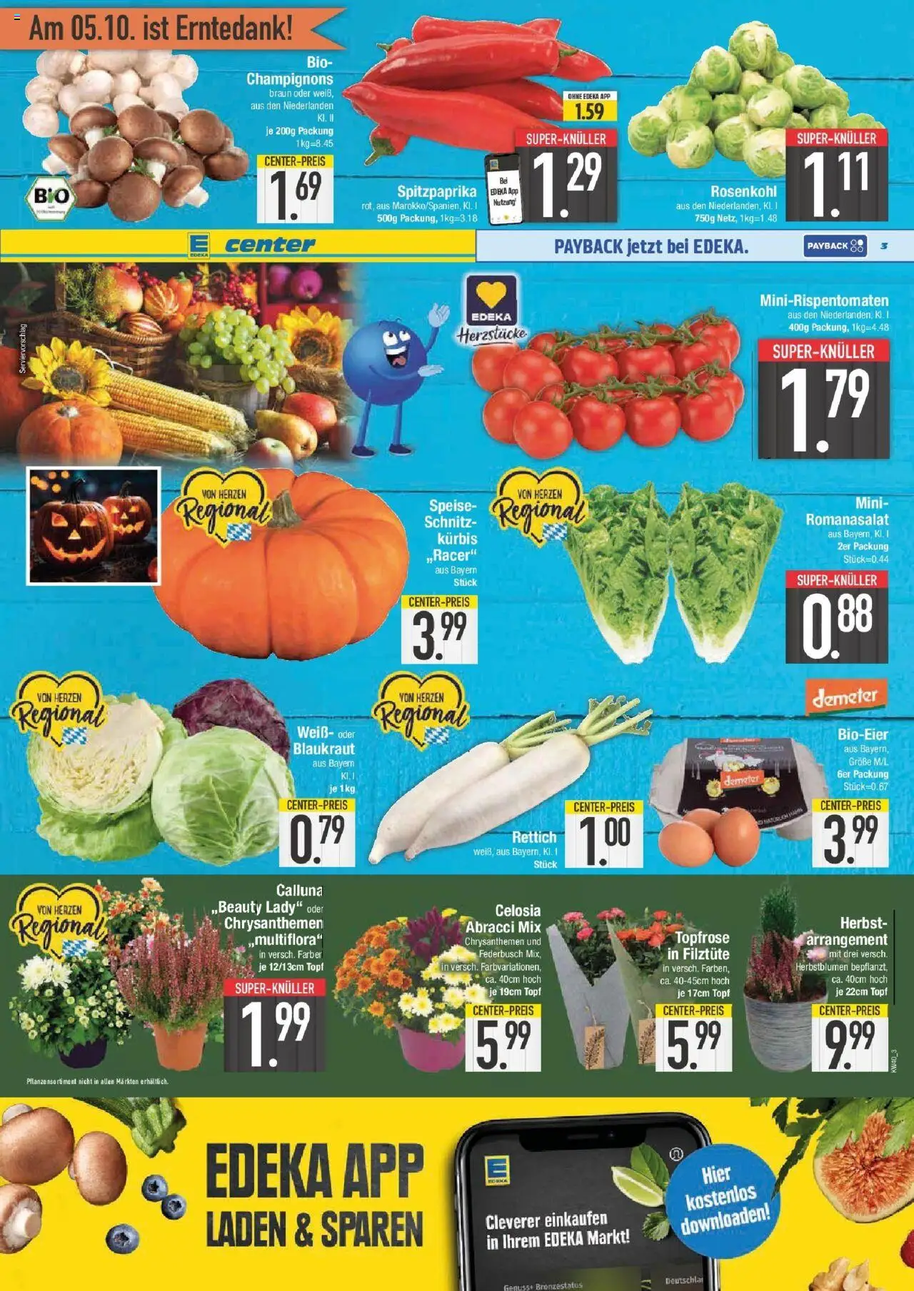 Edeka prospekt München	 – gültig ab 28.09.2025 | Seite: 3 | Produkte: Champignons, Kürbis