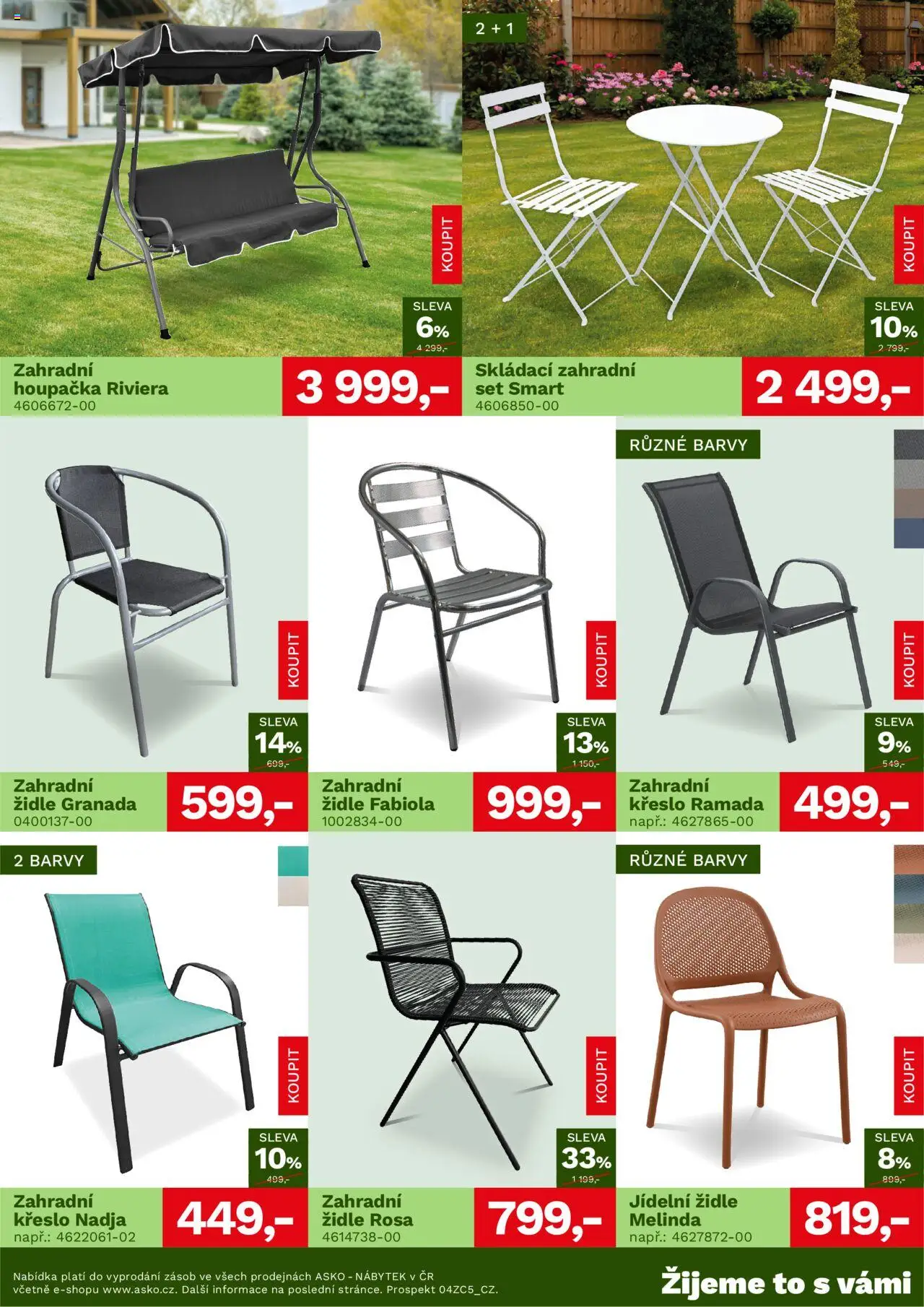 ASKO nábytek leták - Zahradní nábytek 2025 od 19.06.2025 | Strana: 8 | Produkty: Nábytek, Křeslo, Židle, Barvy