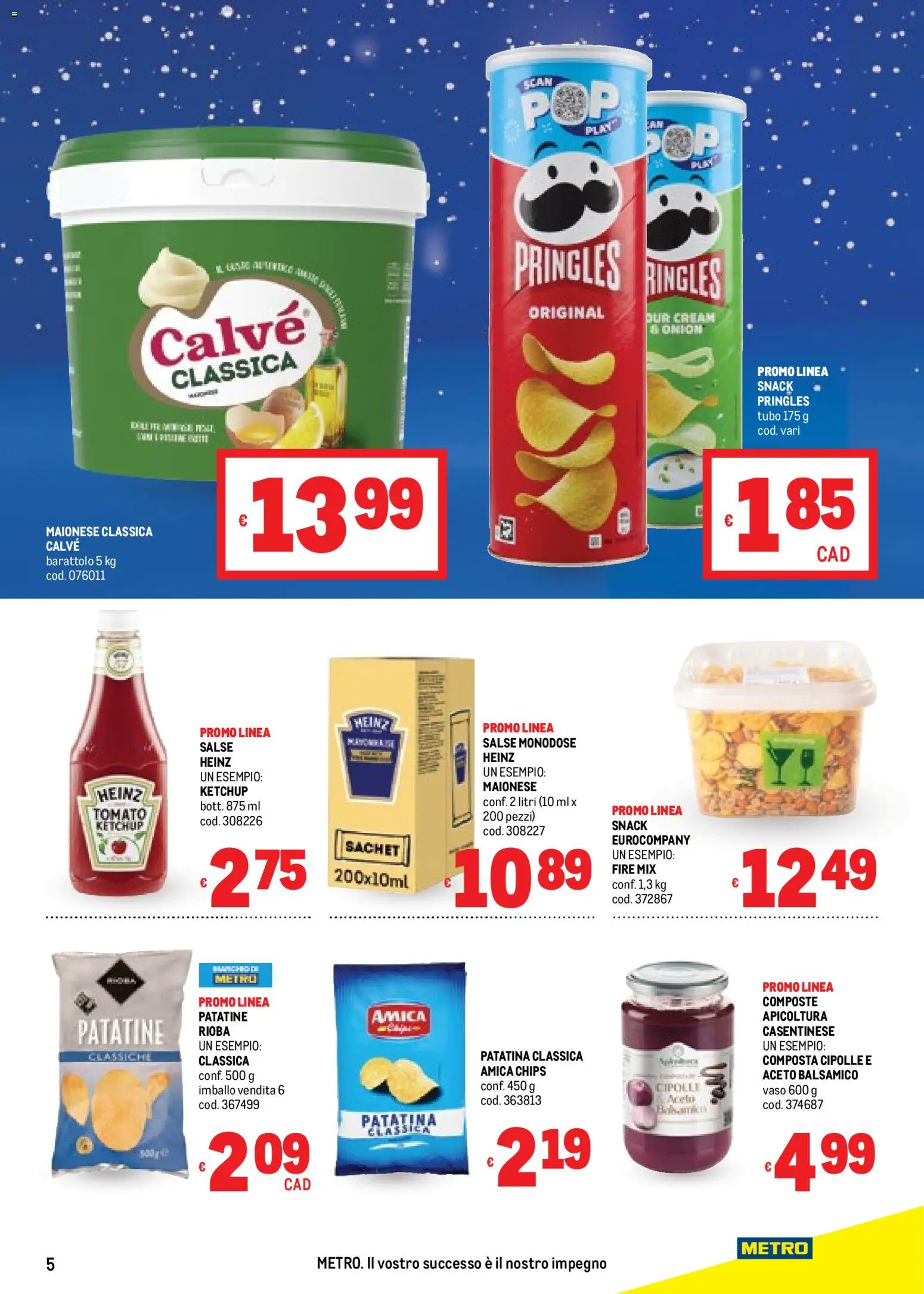 Volantino Metro del 04.12.2025 | Pagina: 5 | Prodotti: Patatine, Ketchup, Cipolle, Aceto