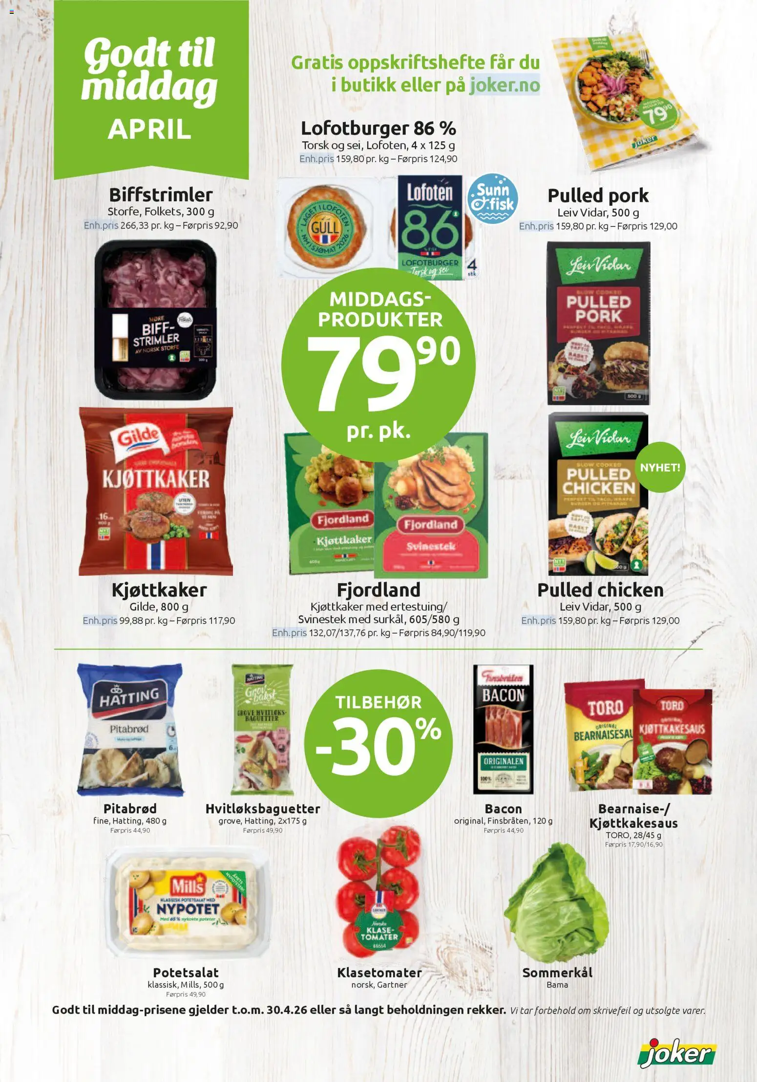 {H1} | Side: 7 | Produkter: Fisk, Biff, Poteter, Chiftele