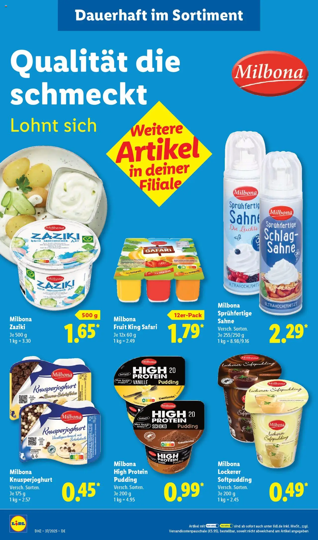 Lidl Prospekt Zossen 	 - gültig ab dem 08.09.2025 | Seite: 12 | Produkte: Pudding, Zucker, Sahne