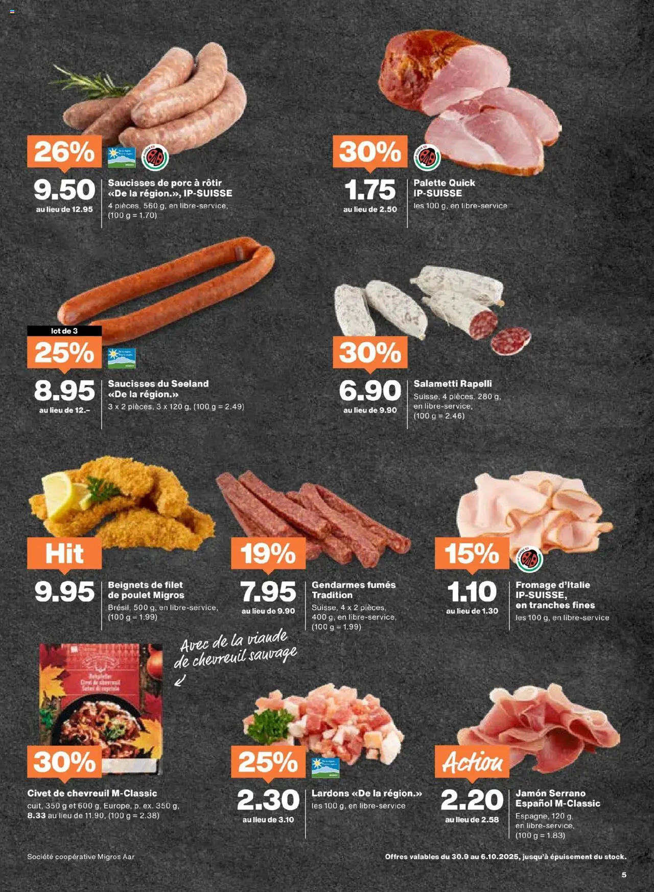 Migros Aktionen FR – gültig ab 30.09.2025 | Seite: 5 | Produkte: Salami