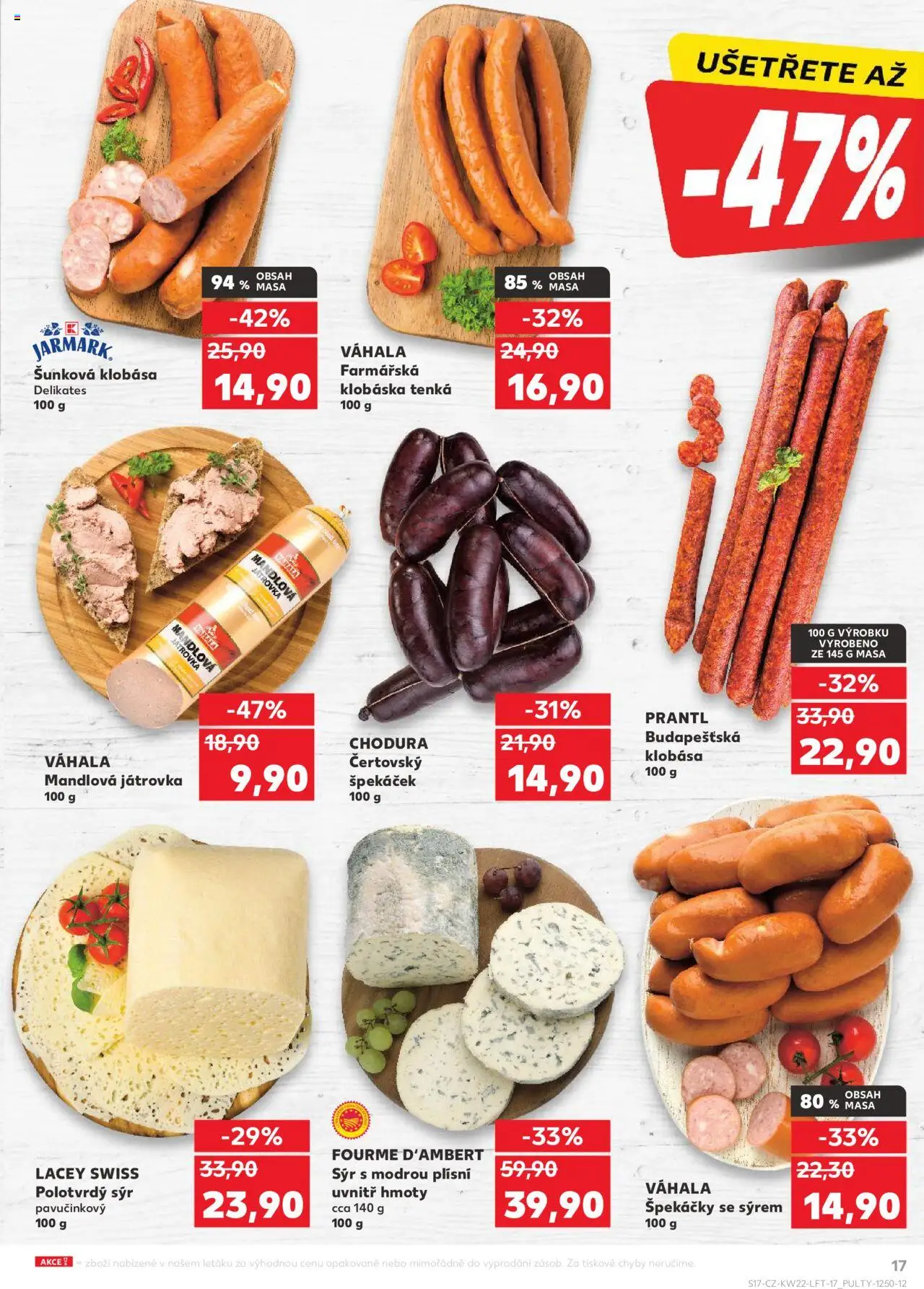 Kaufland leták - Kolín od 28.05.2025 | Strana: 17 | Produkty: Swiss cheese, Sýr, Špekáčky, Klobása