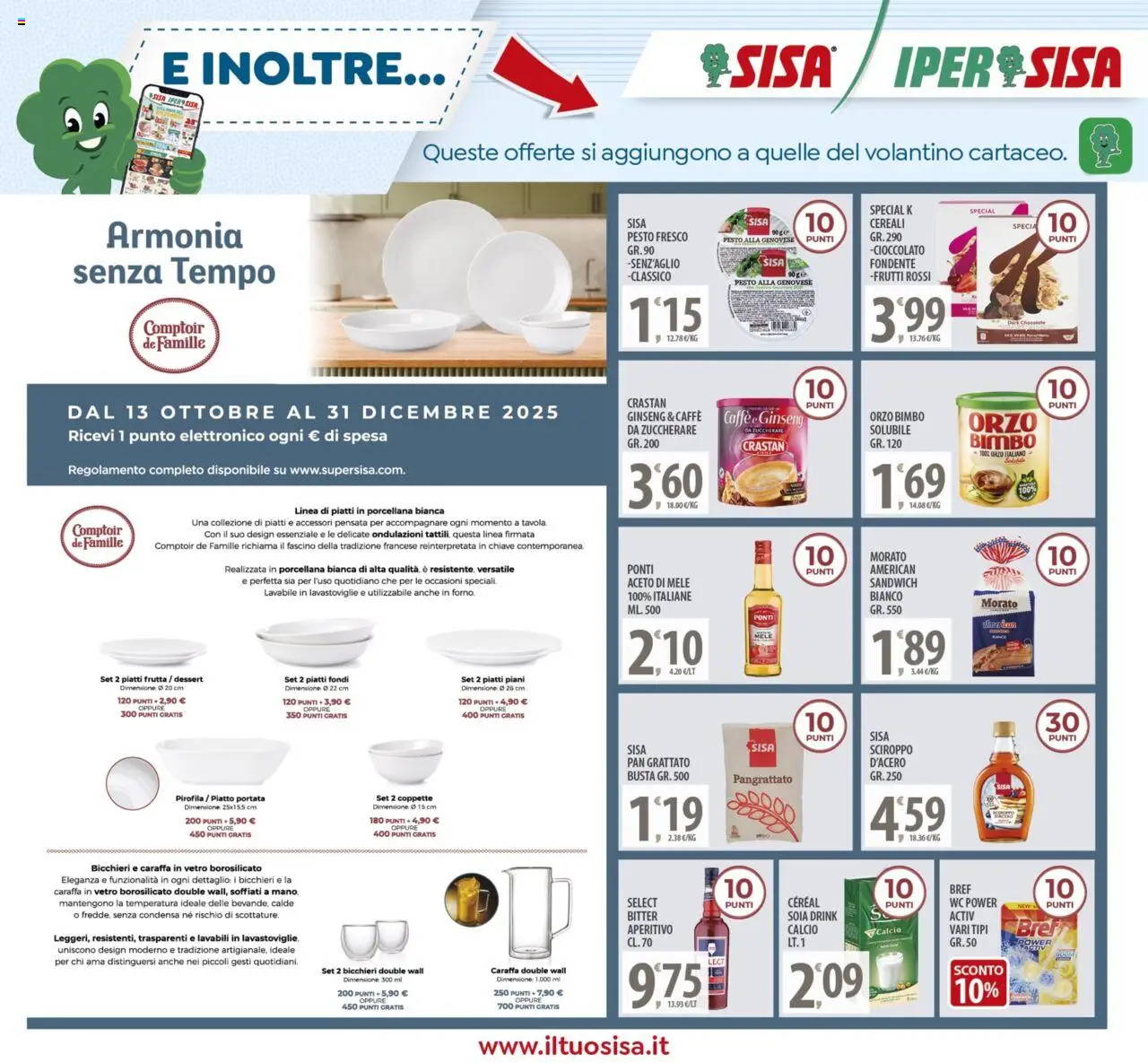 Volantino SISA del 14.10.2025 | Pagina: 25 | Prodotti: Cioccolato, Pesto, Aceto, WC