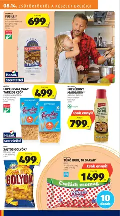 Aldi akciós ujság - amely érvényes a következő dátumtól: 14.08.2025 | Oldal: 20 | Termékek: Cottage cheese, Tészta, Száraztészta, Túró
