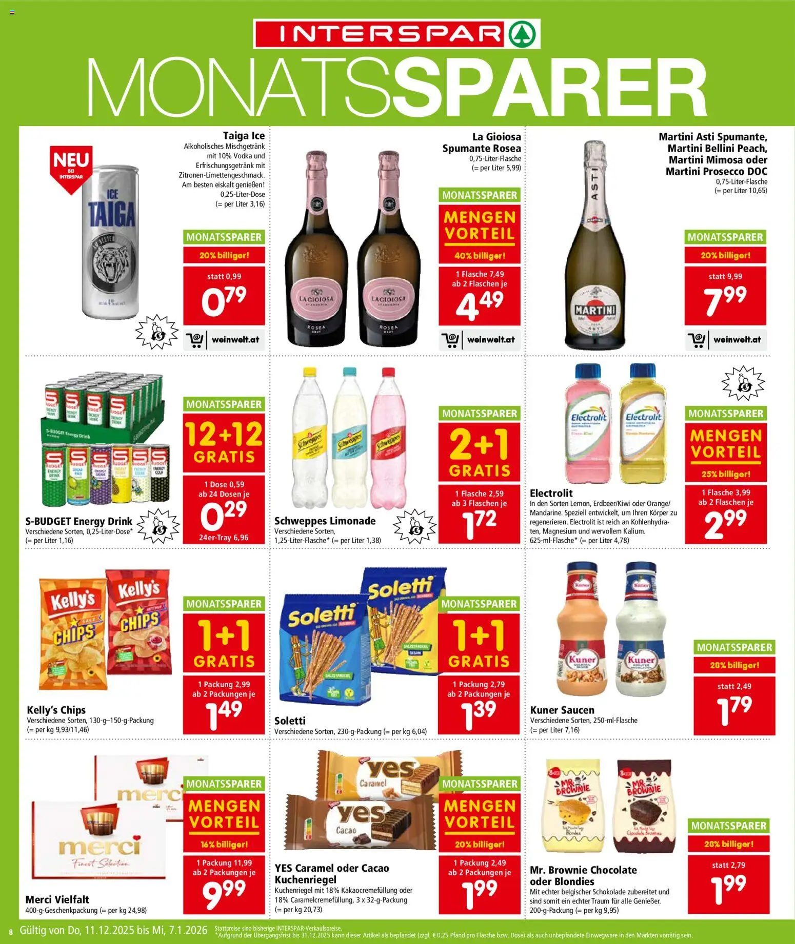 Interspar Flugblatt - Oberösterreich gültig ab 11.12.2025 | Seite: 9 | Produkte: Chips, Schokolade