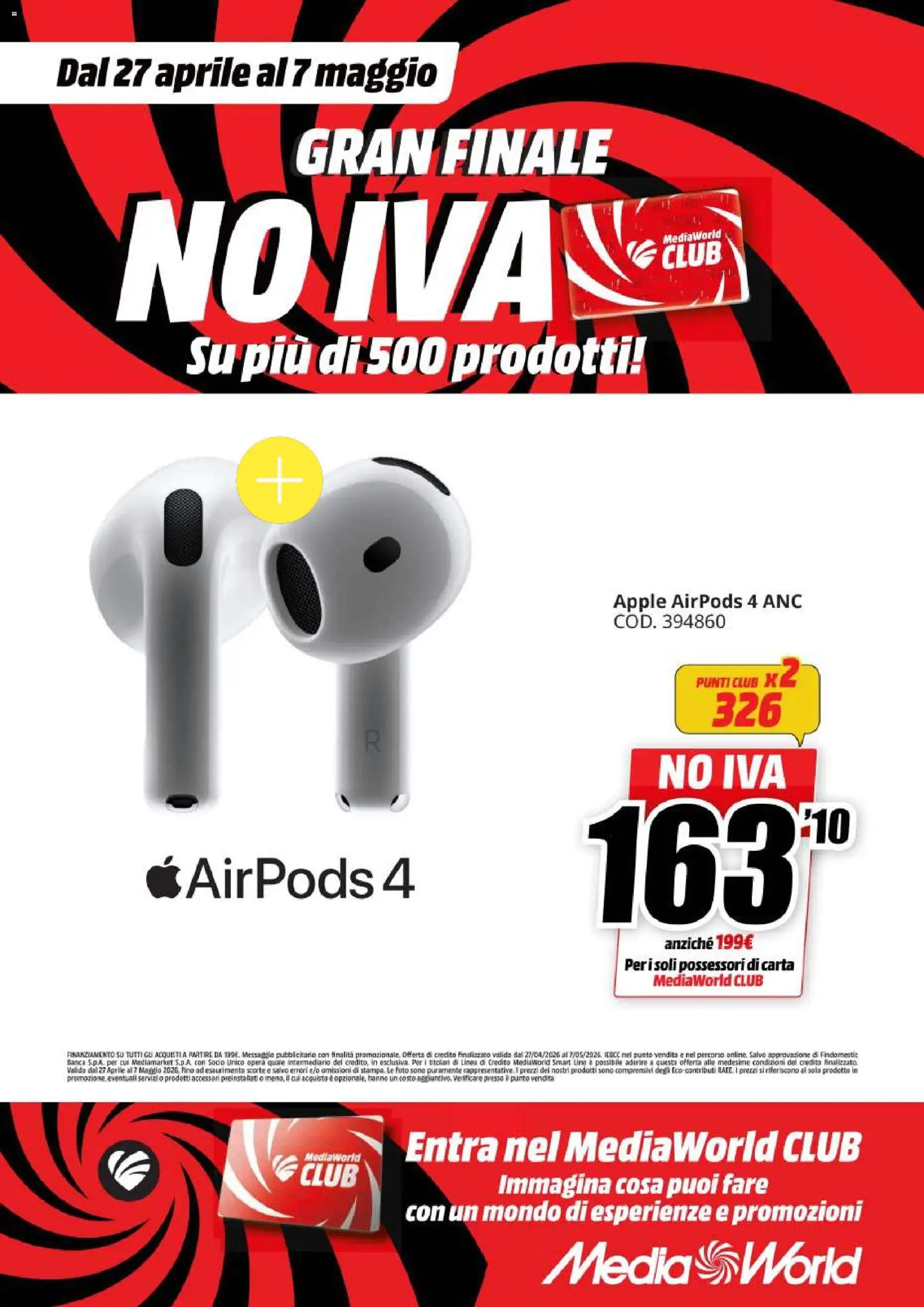 Volantino Media World del 27.04.2026 | Pagina: 60 | Prodotti: Airpods